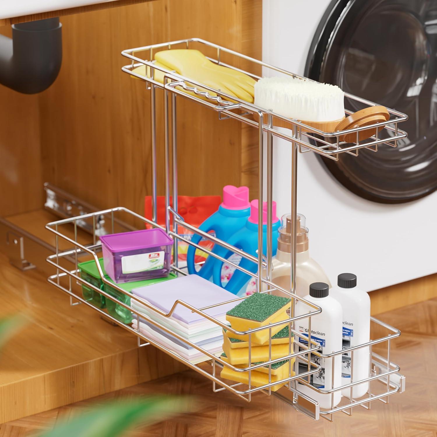 Organizador Deslizante STORKING 2 Niveles Cromado 28x46 cm