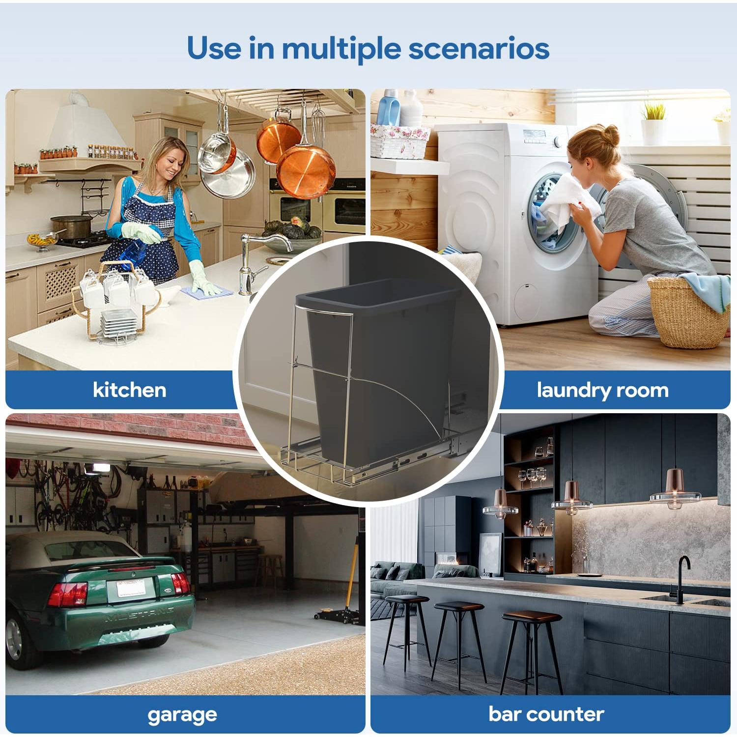 Cesto de Basura Deslizante Bajo Gabinete Tanamu 28x40.6 cm