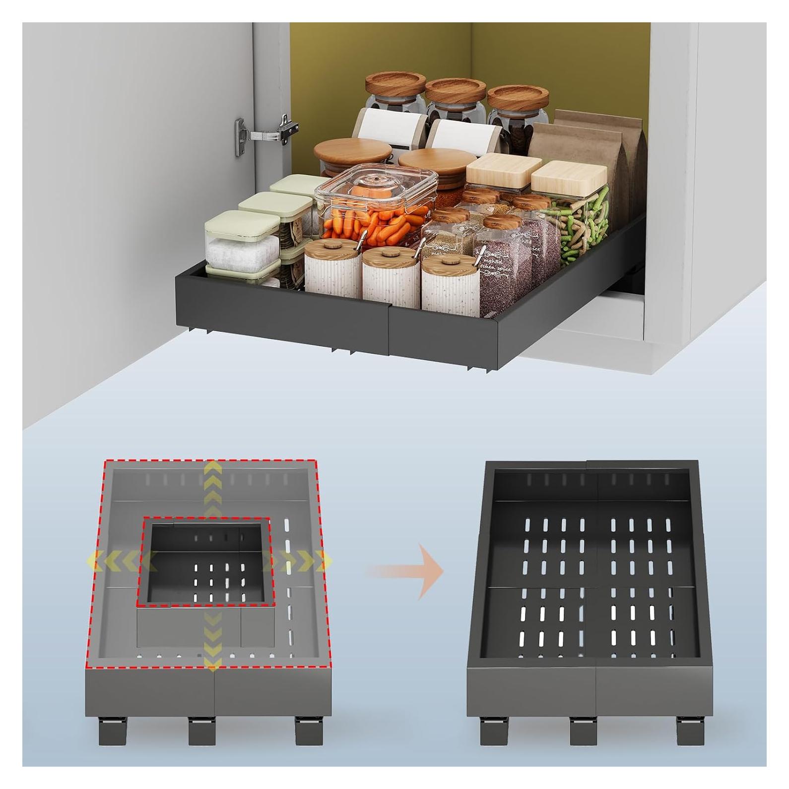 Organizador de Gabinete Expandible Fokyfok Negro 11-16cm x 17-24cm