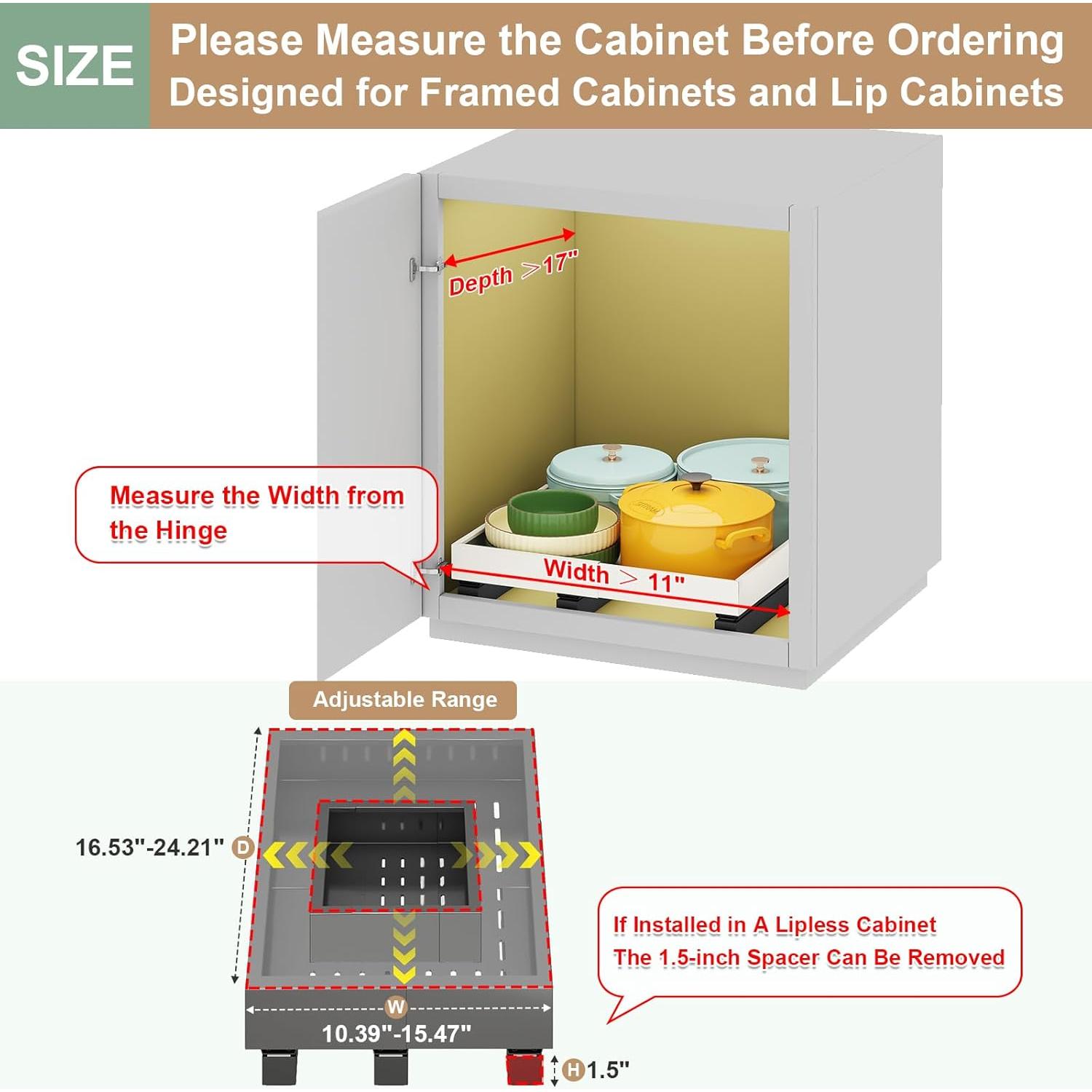 Organizador de Gabinete Expandible Fokyfok Negro 11-16cm x 17-24cm