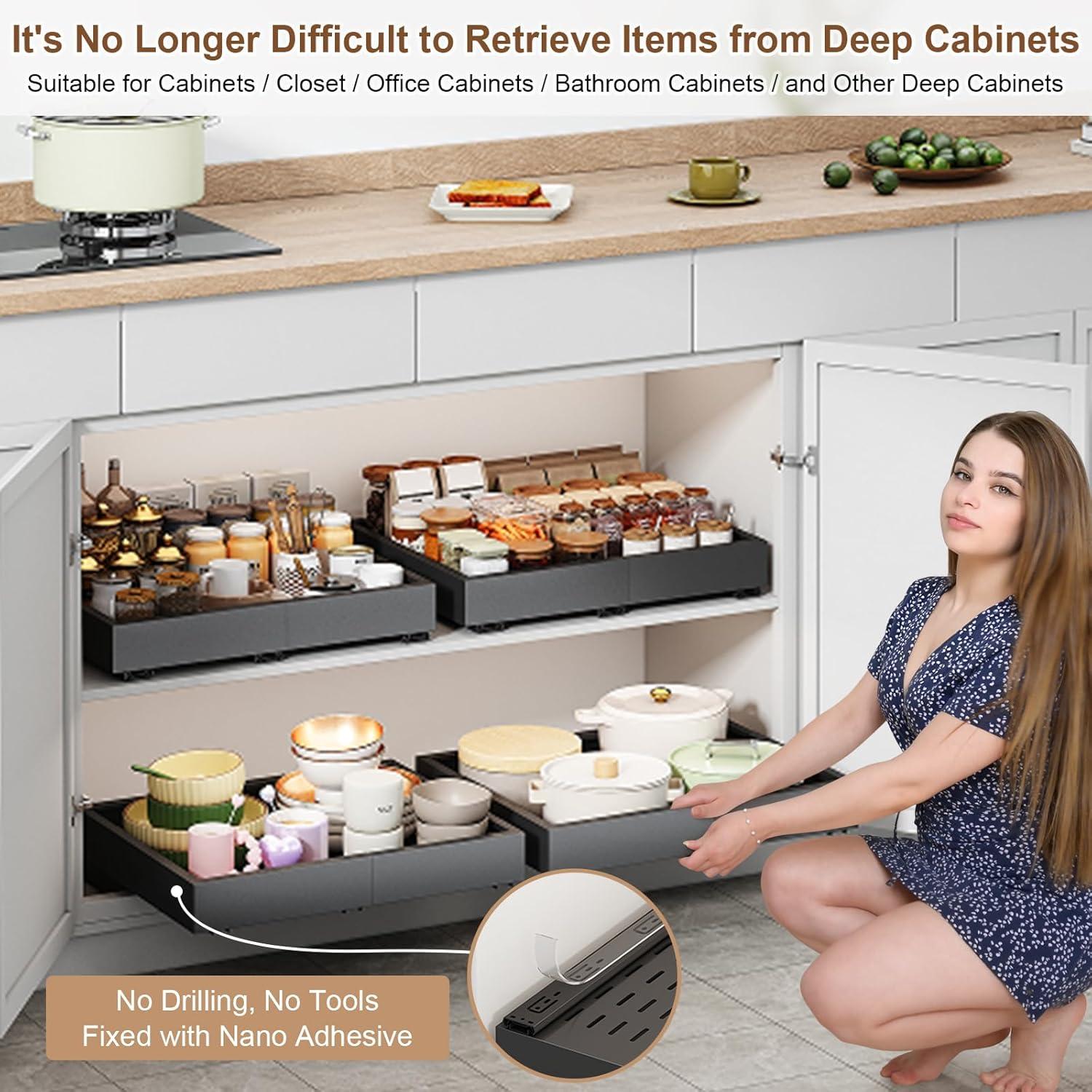 Organizador de Gabinete Expandible Fokyfok Negro 11-16cm x 17-24cm