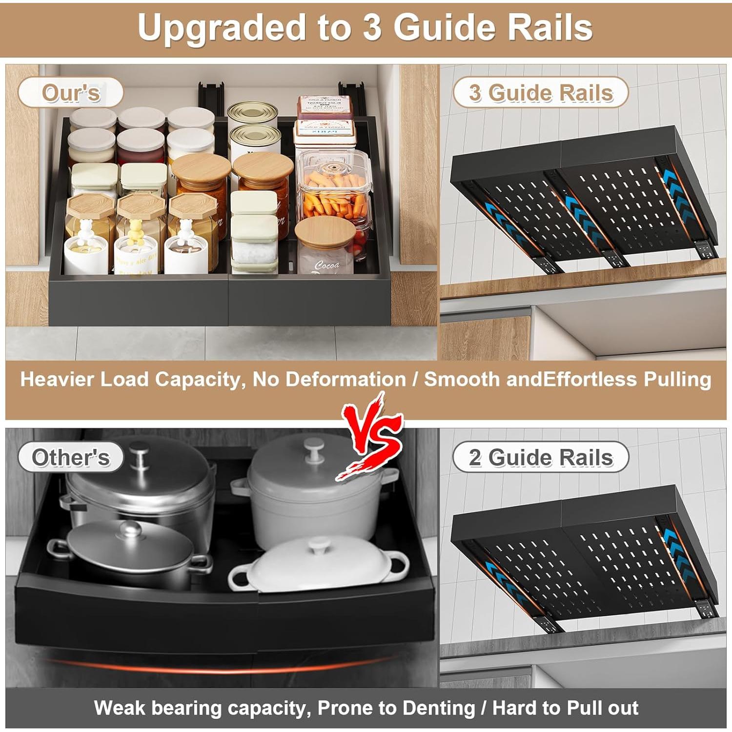 Organizador de Gabinete Expandible Fokyfok Negro 11-16cm x 17-24cm