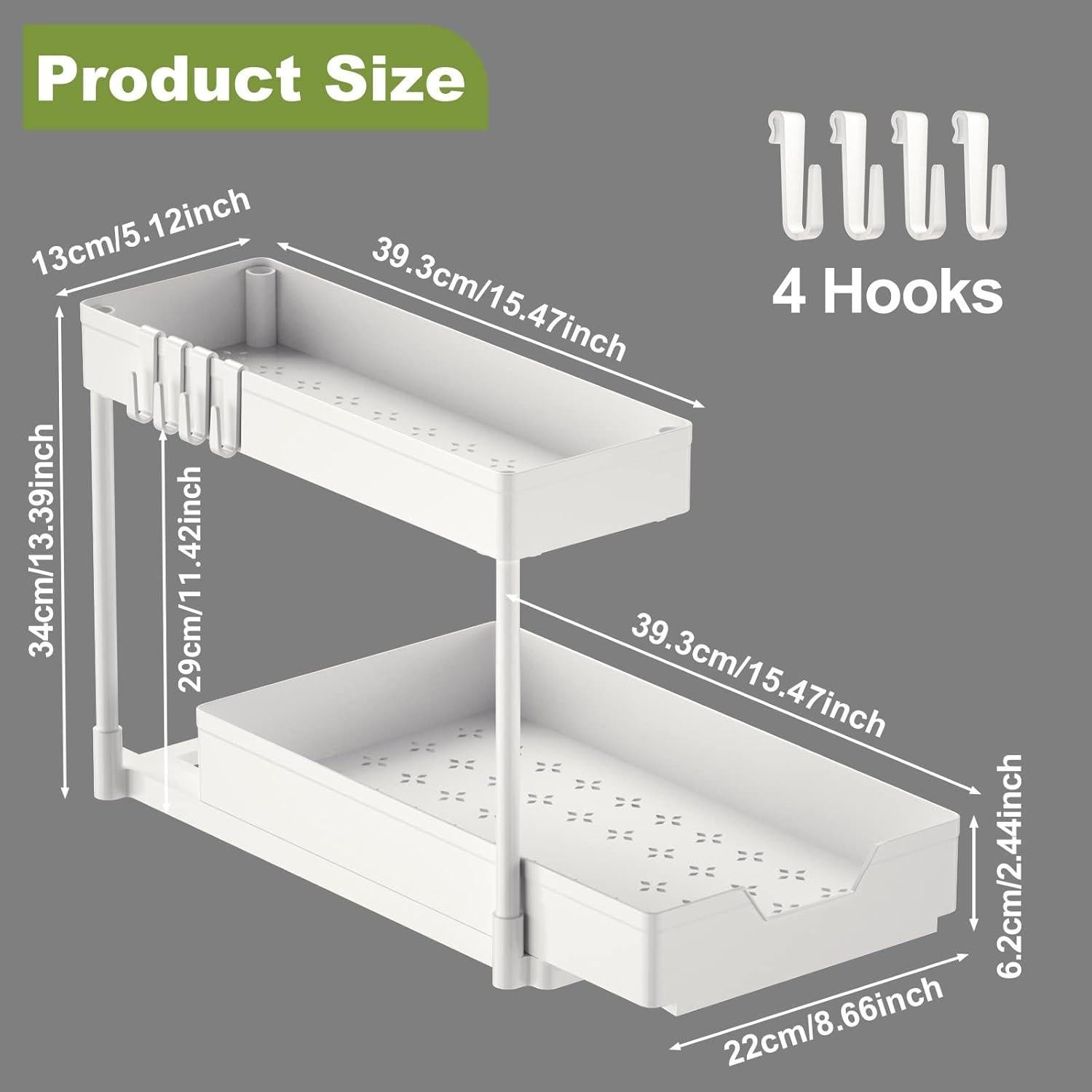 Organizador Bajo Fregadero Minimalist Studio Blanco 2 Niveles