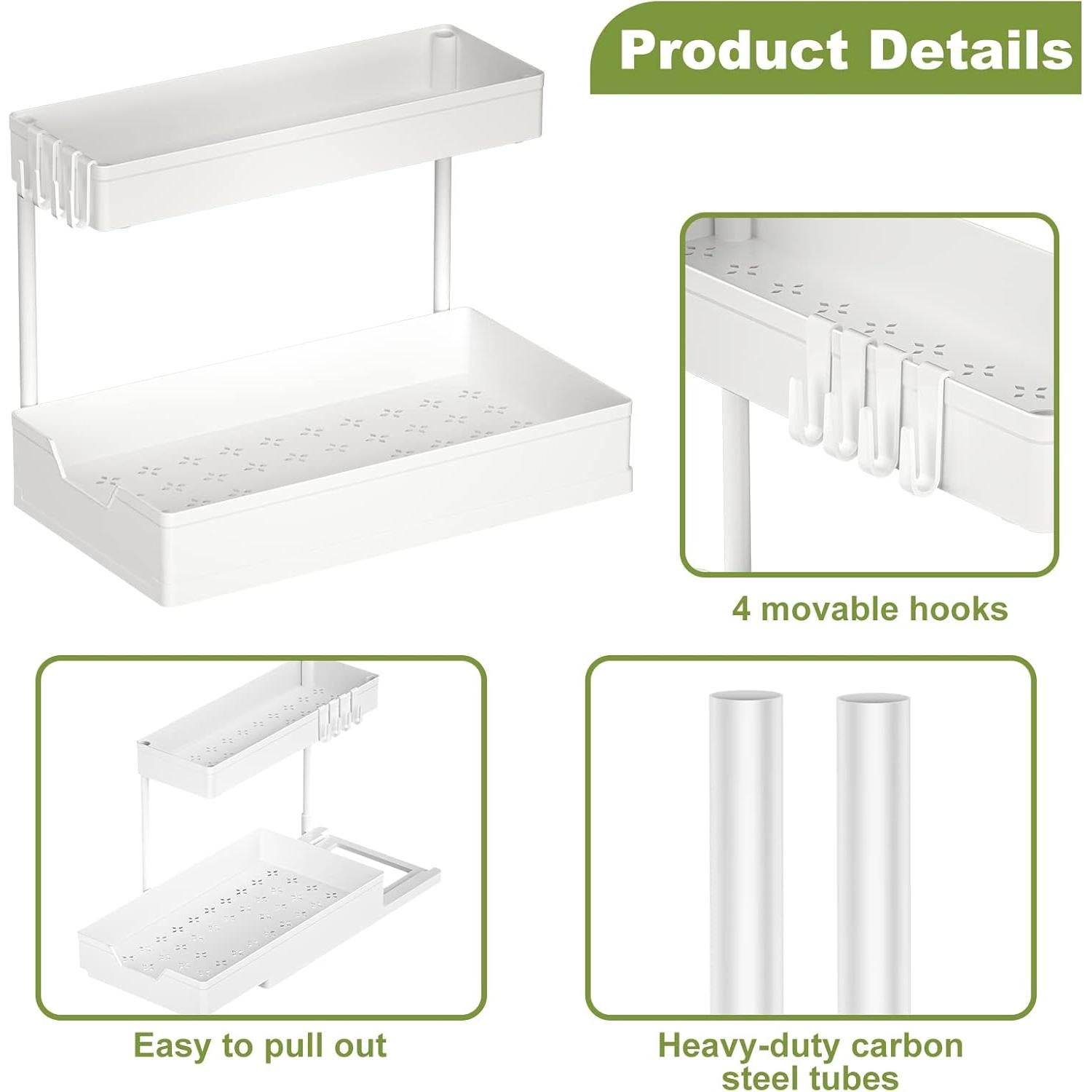 Organizador Bajo Fregadero Minimalist Studio Blanco 2 Niveles