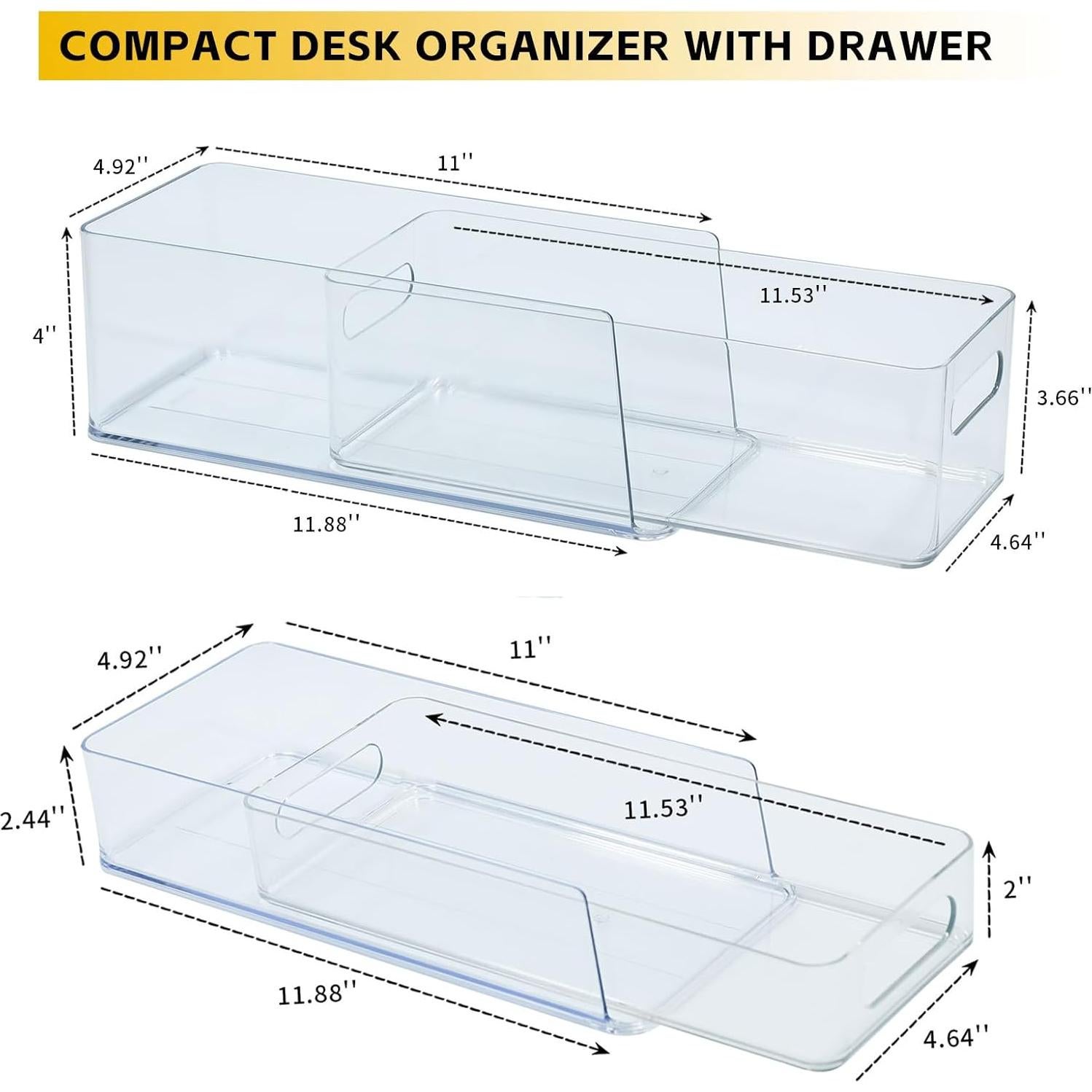 Organizador de Cajones 3 Niveles NINEWEEN Plástico Transparente