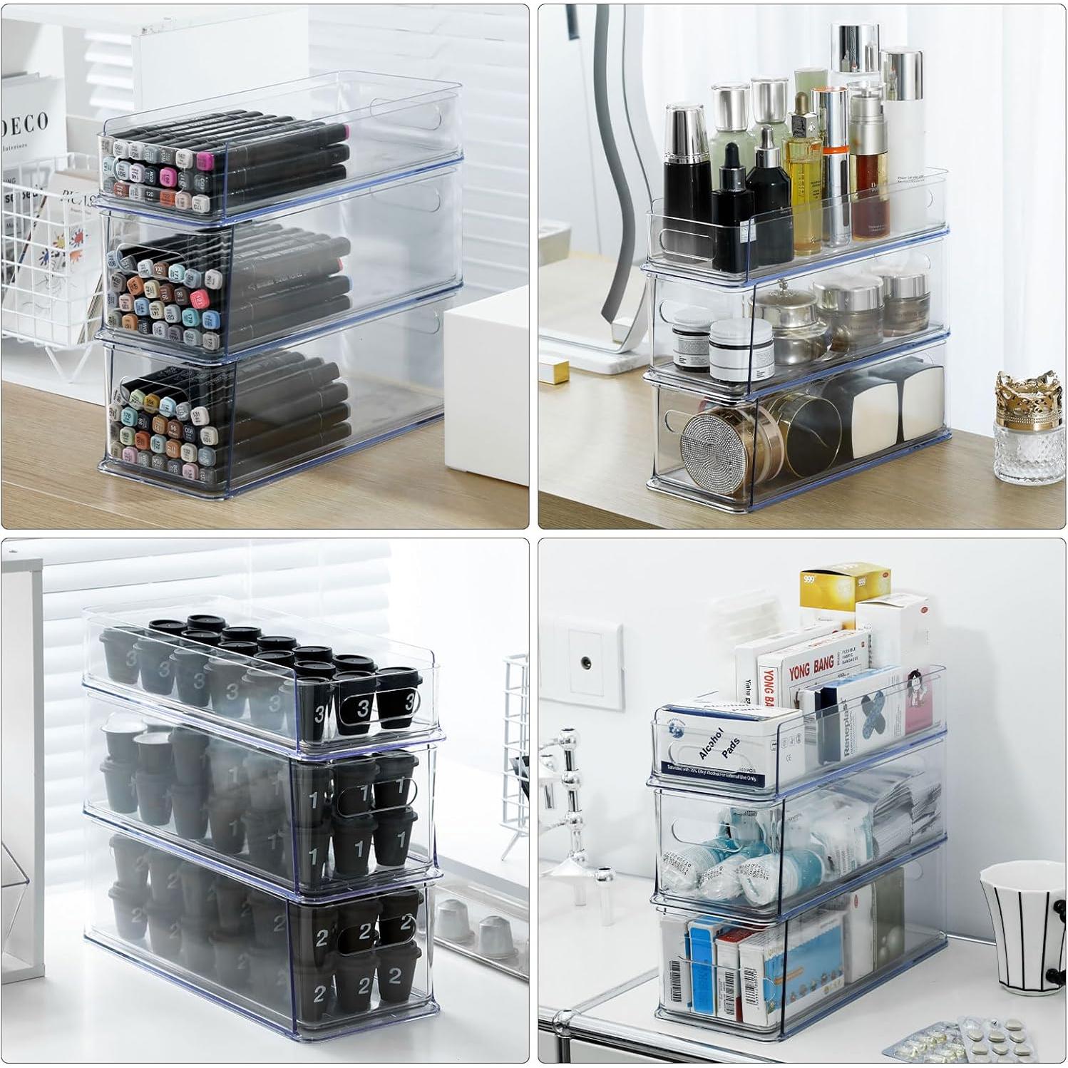 Organizador de Cajones 3 Niveles NINEWEEN Plástico Transparente