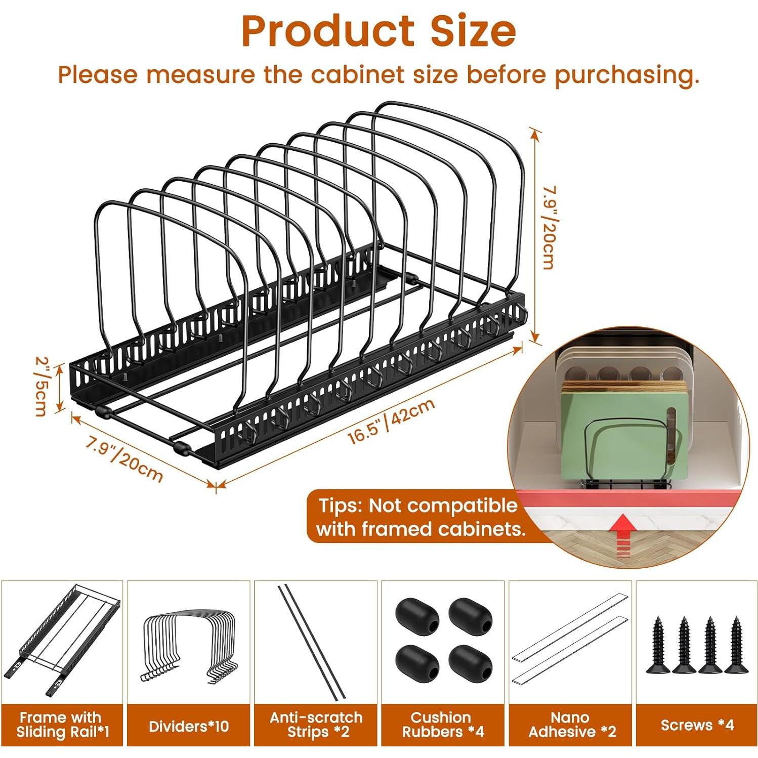 Organizador de Gabinete Housolution con 10 Divisores Ajustables