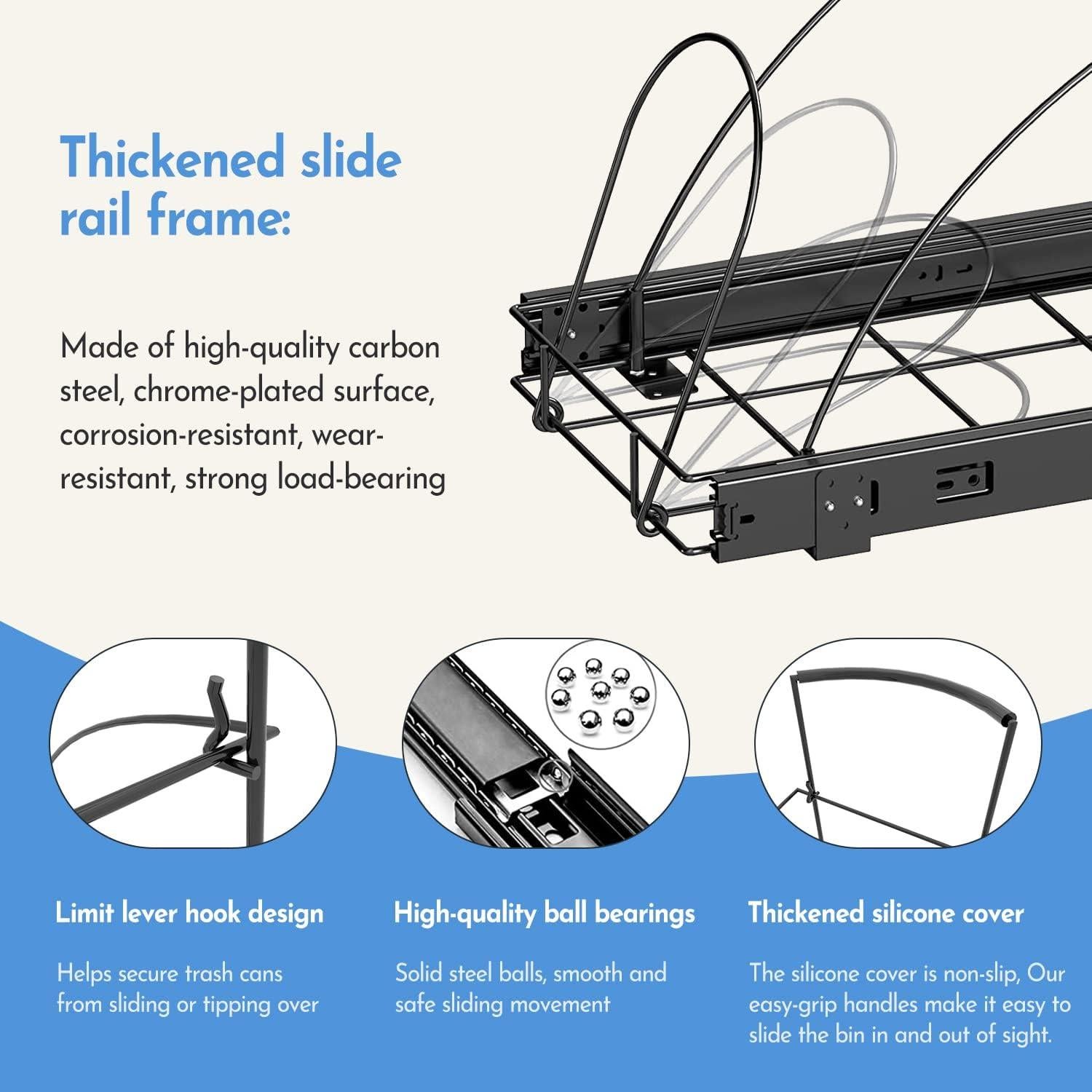 Cesto de Basura Extraíble Bajo el Gabinete Tanamu 27.9x40.6cm