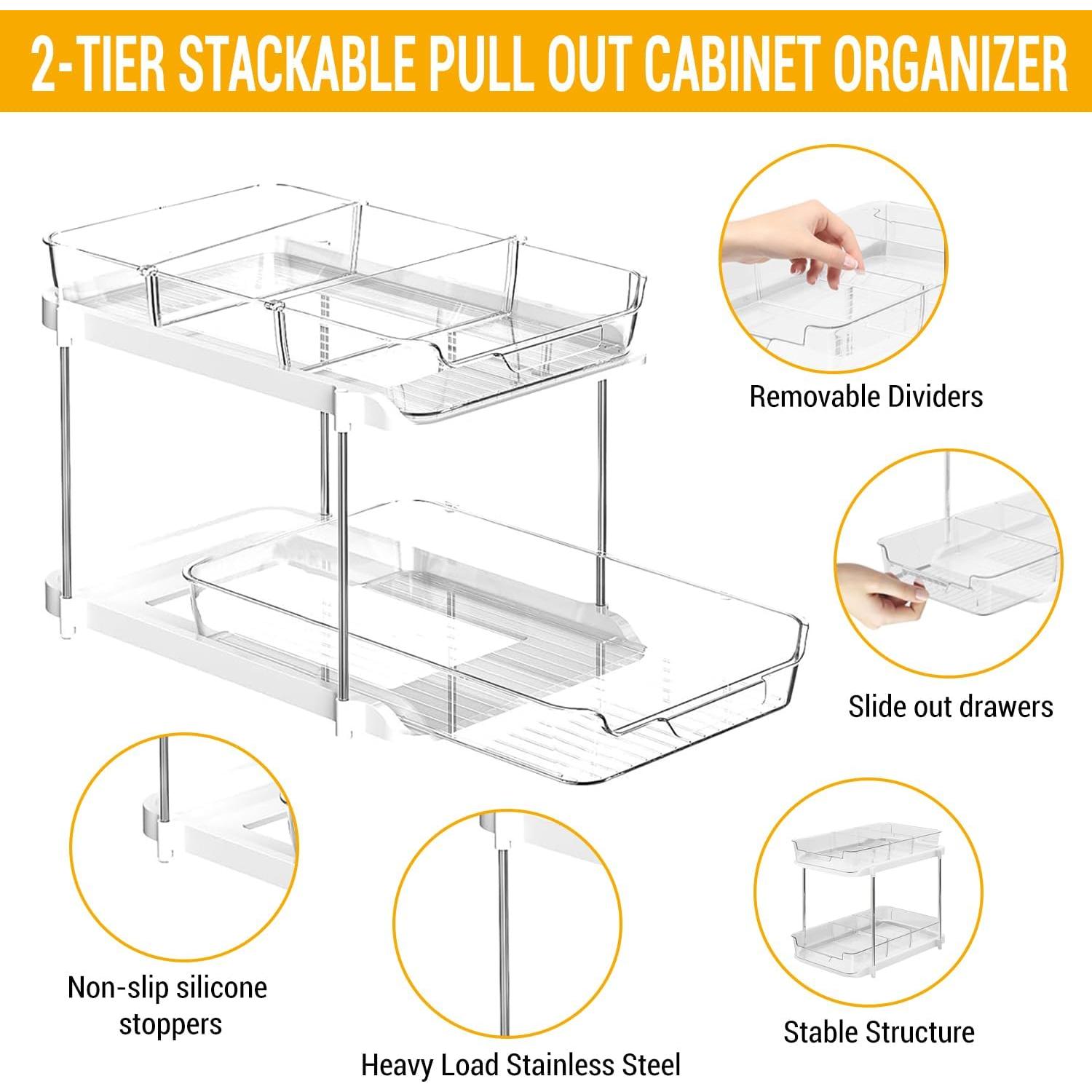 Organizador de Cajones Apilable NIVOR 2 Niveles Antideslizante