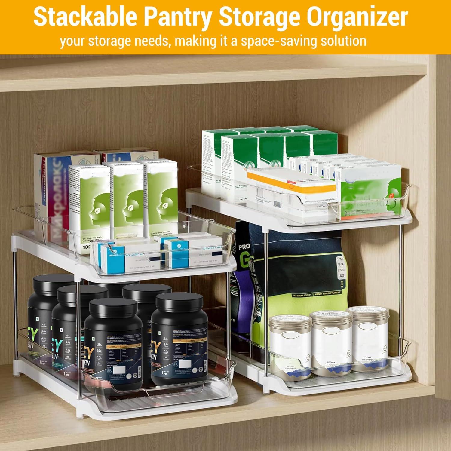 Organizador de Cajones Apilable NIVOR 2 Niveles Antideslizante