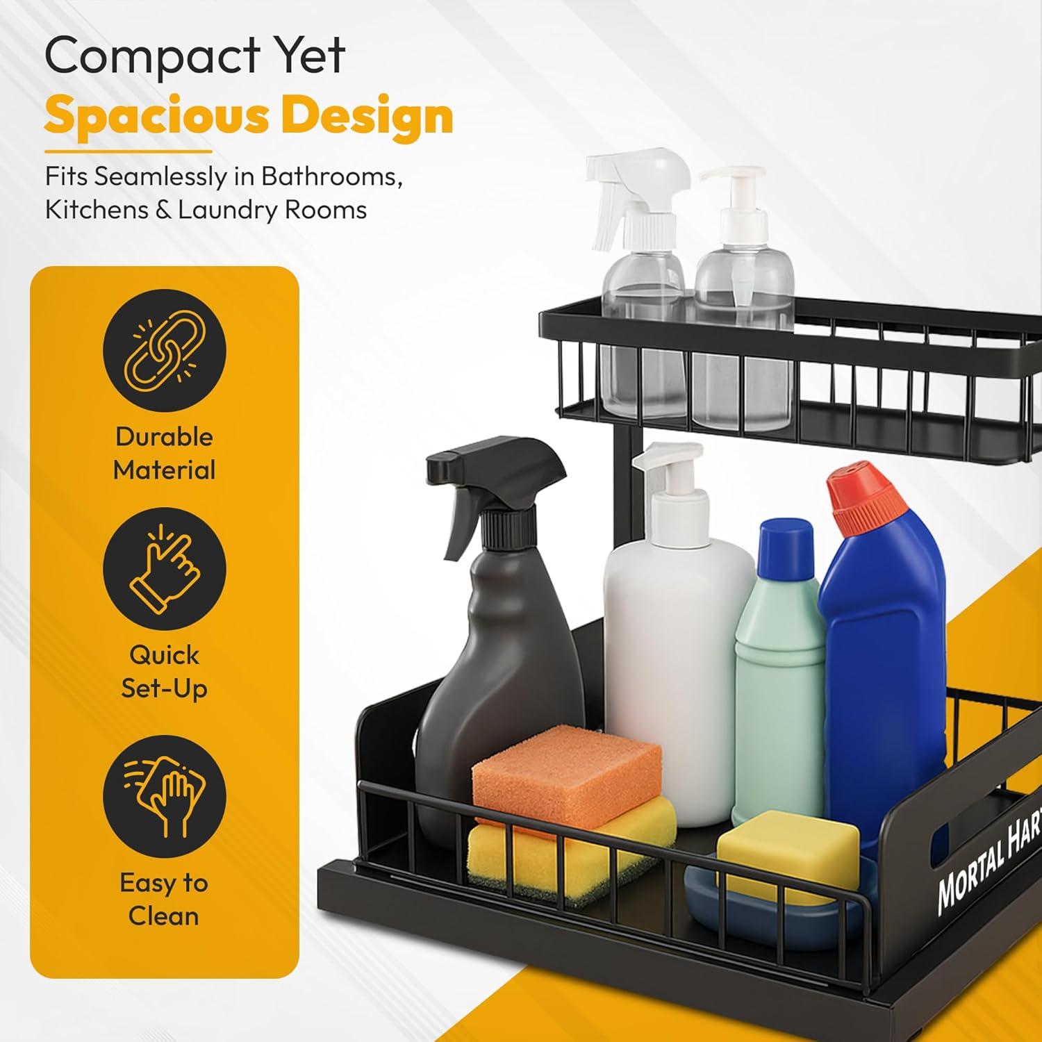 Organizador de Fregadero Mortal Hartz 2 Niveles Negro