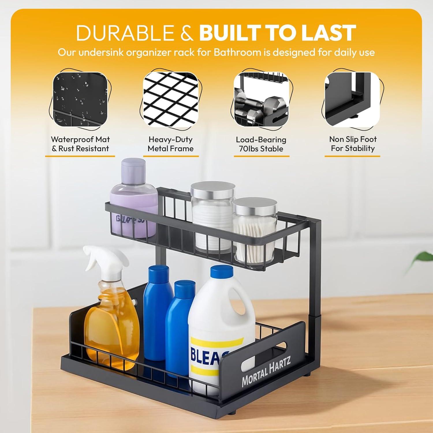 Organizador de Fregadero Mortal Hartz 2 Niveles Negro