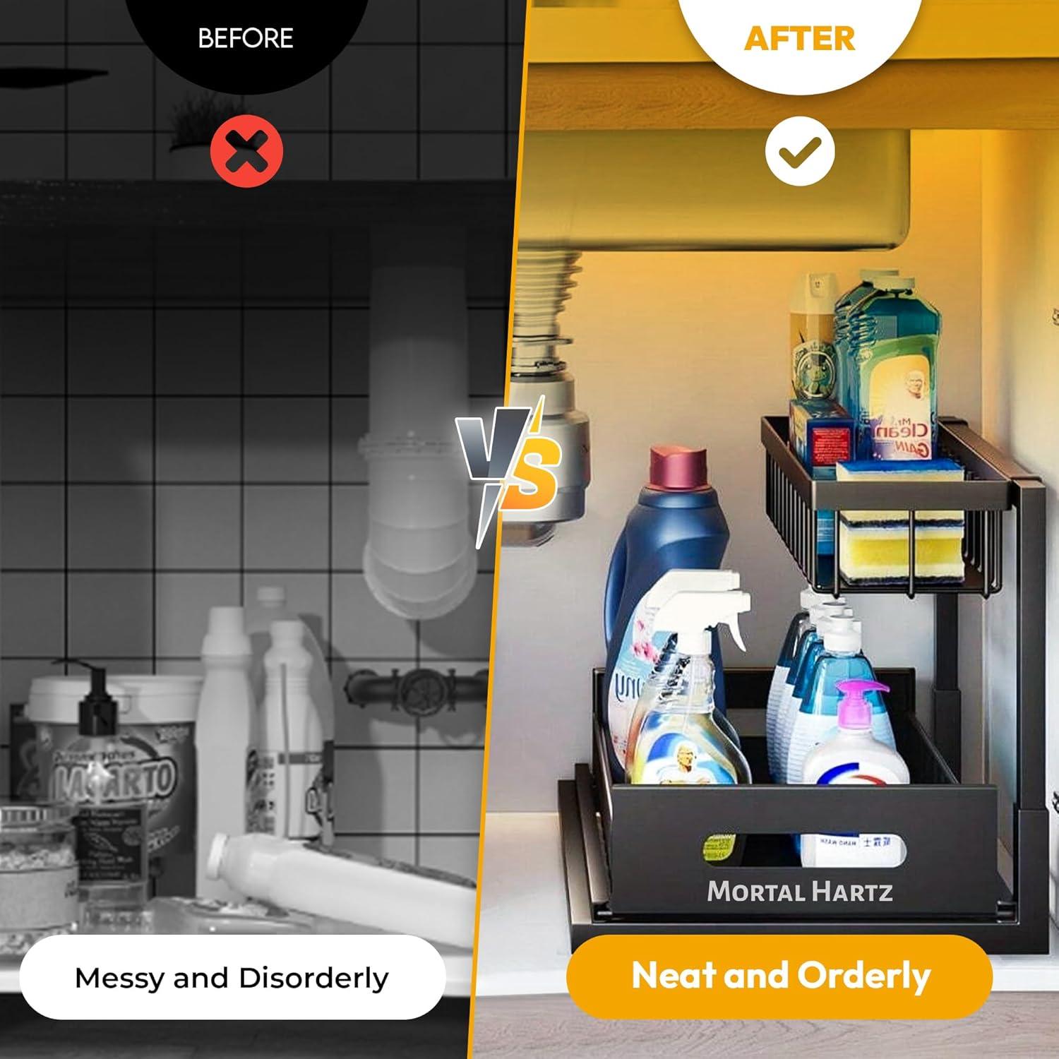 Organizador de Fregadero Mortal Hartz 2 Niveles Negro