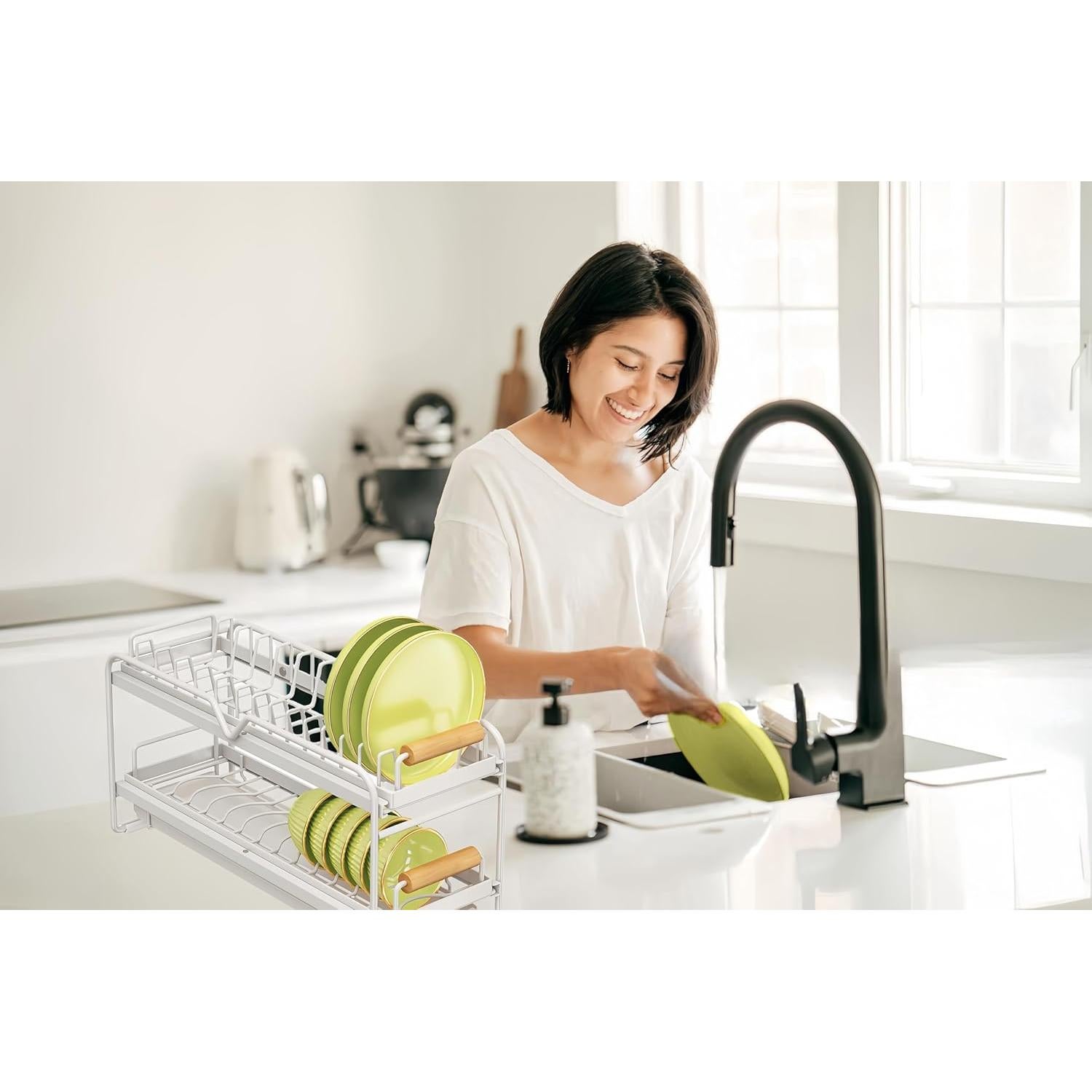 Estante extraíble para platos Genérico 42.4x18.3 cm blanco