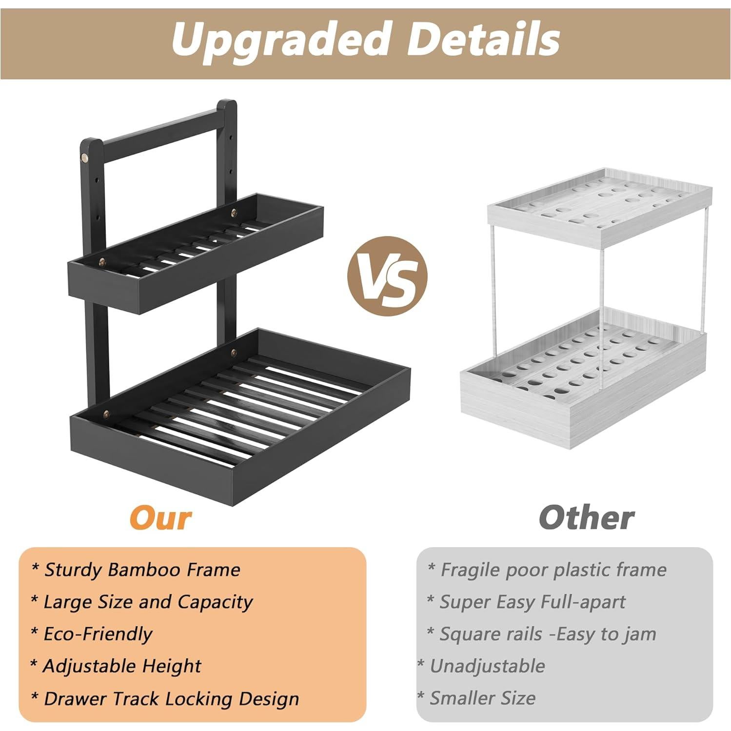 Organizador de Almacenamiento Bajo Fregadero Wisuce 2 Niveles Negro