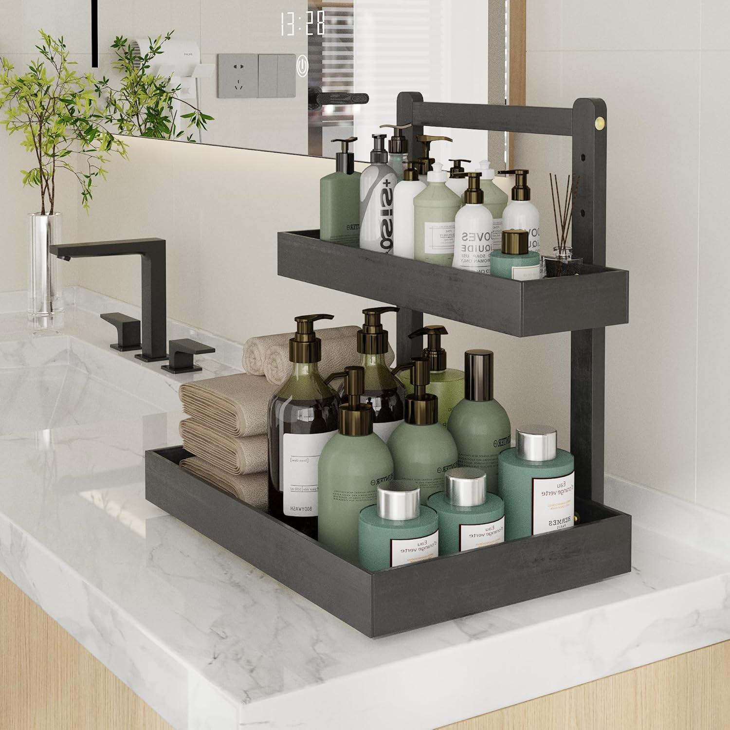 Organizador de Almacenamiento Bajo Fregadero Wisuce 2 Niveles Negro