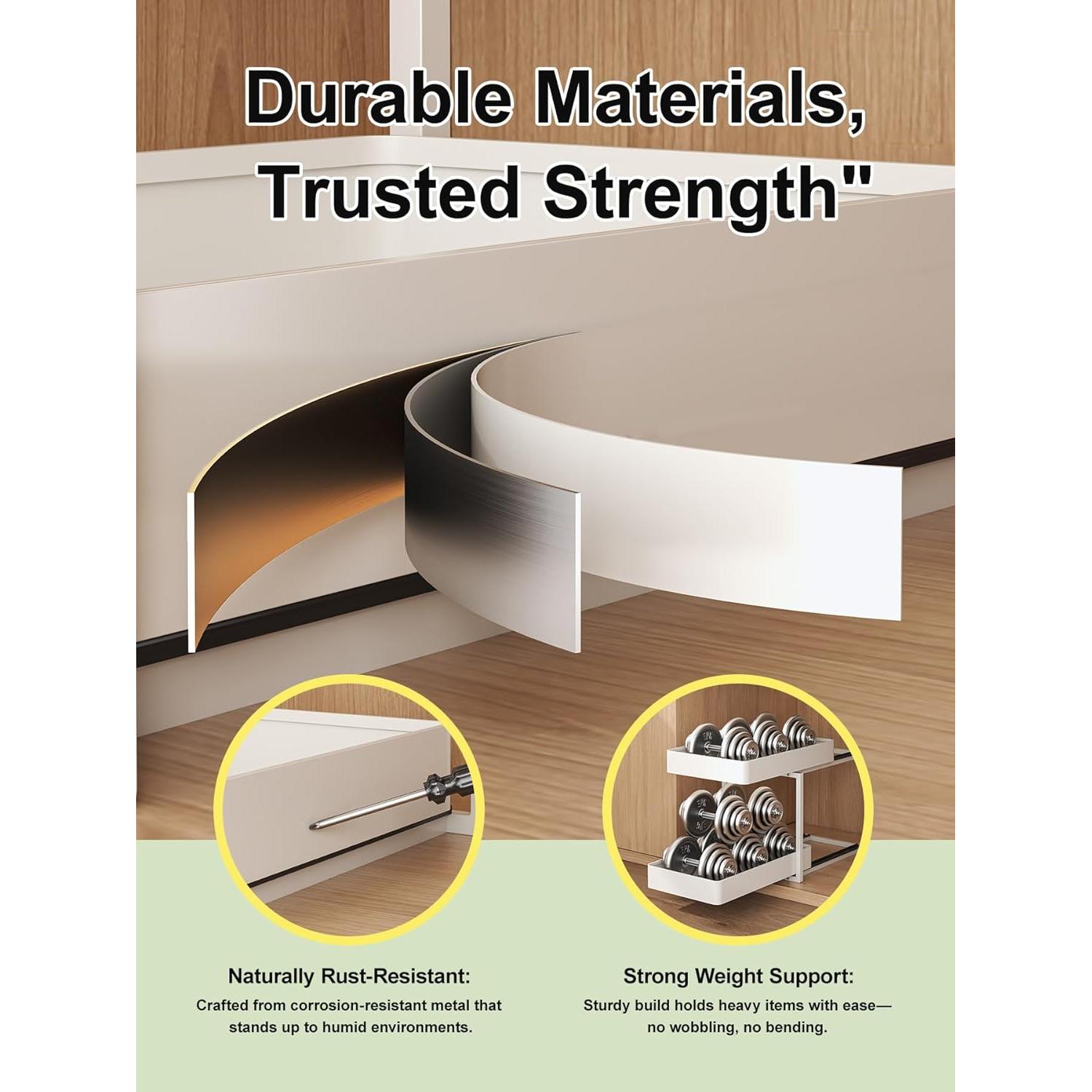 Organizador de Gabinete Deslizante DayunPemp Blanco 2 Niveles