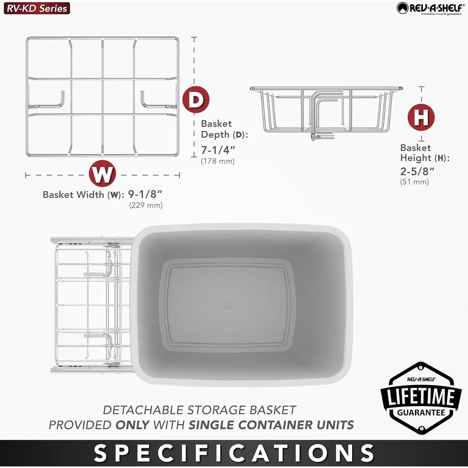 Contenedor de Basura Extraíble Rev-A-Shelf 35 Qt para Cocina