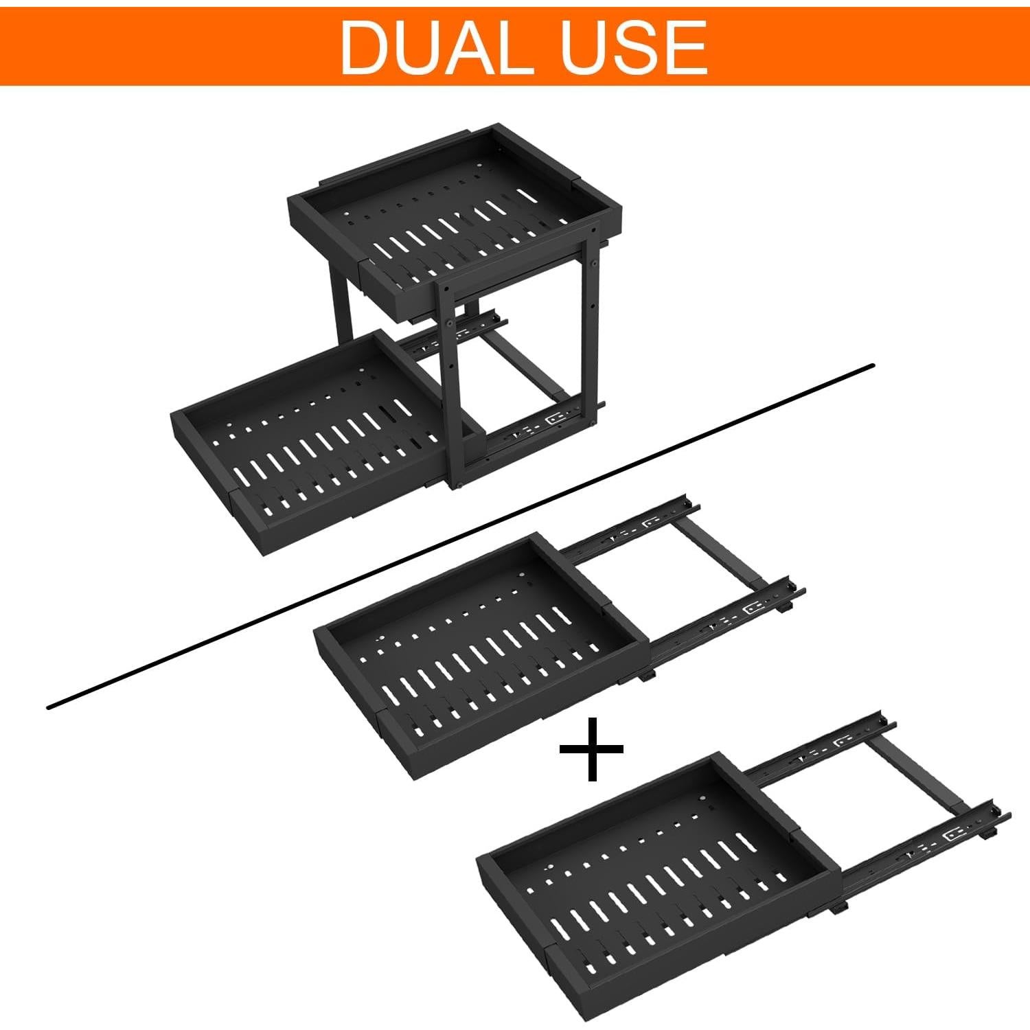 Organizador de Gabinete Expandible Golener - 2 Niveles, Metal