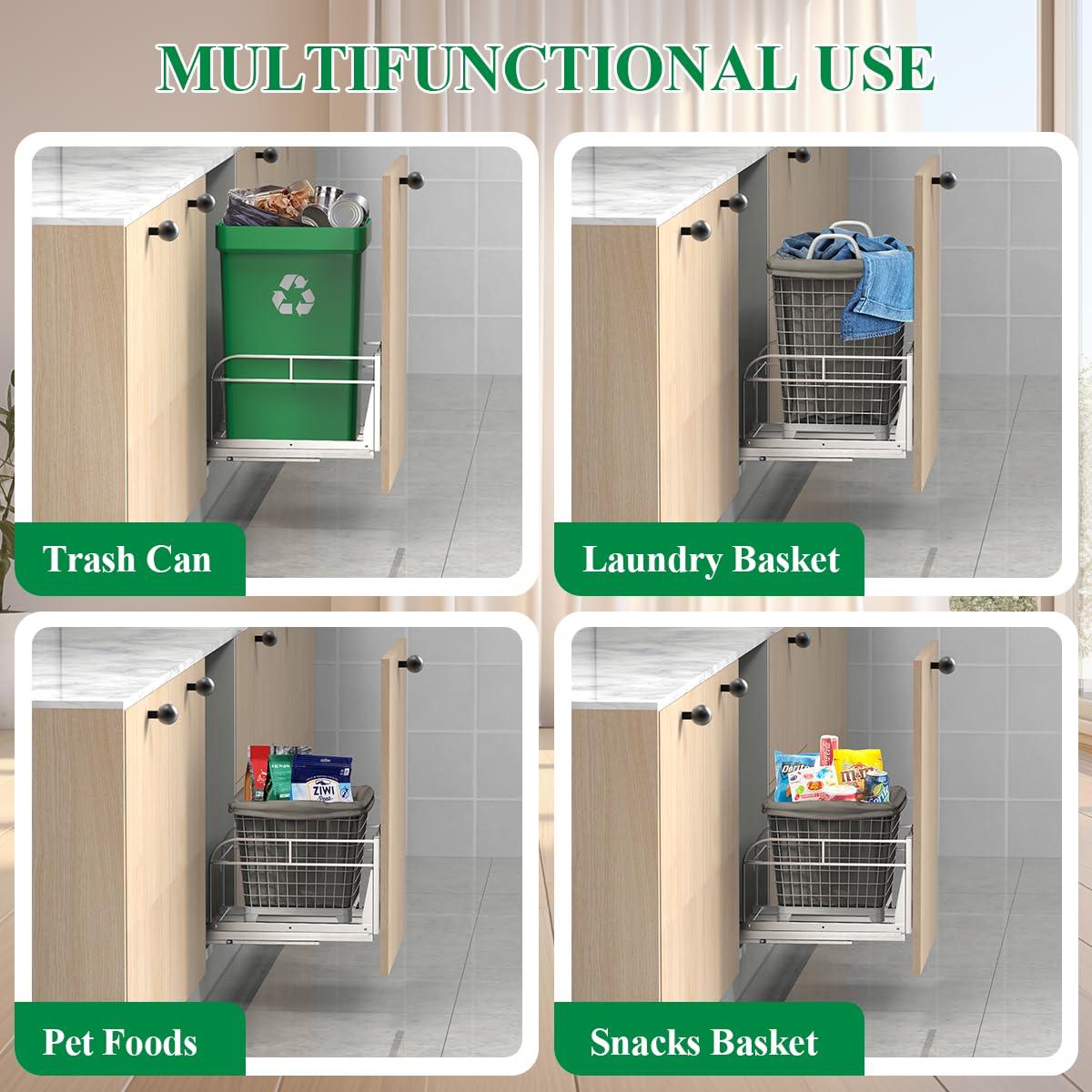 Cesto de Basura Extraíble Bajo Gabinete Jumyee 40L 40.64x27.94cm