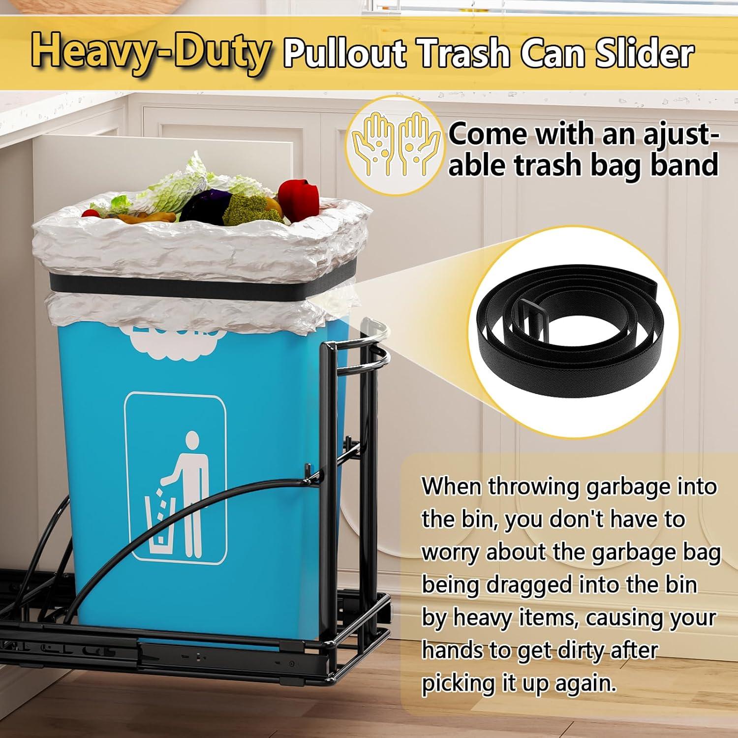 Bote de basura extraíble AMENER 50L negro bajo fregadero