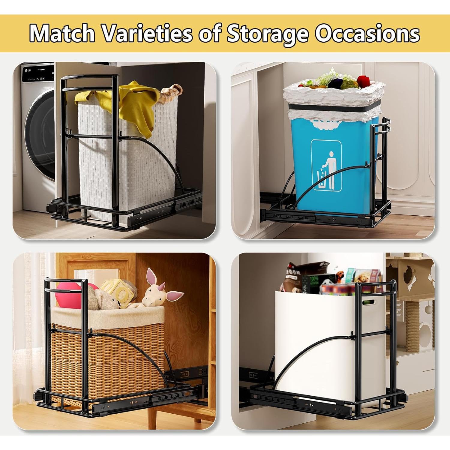 Bote de basura extraíble AMENER 50L negro bajo fregadero