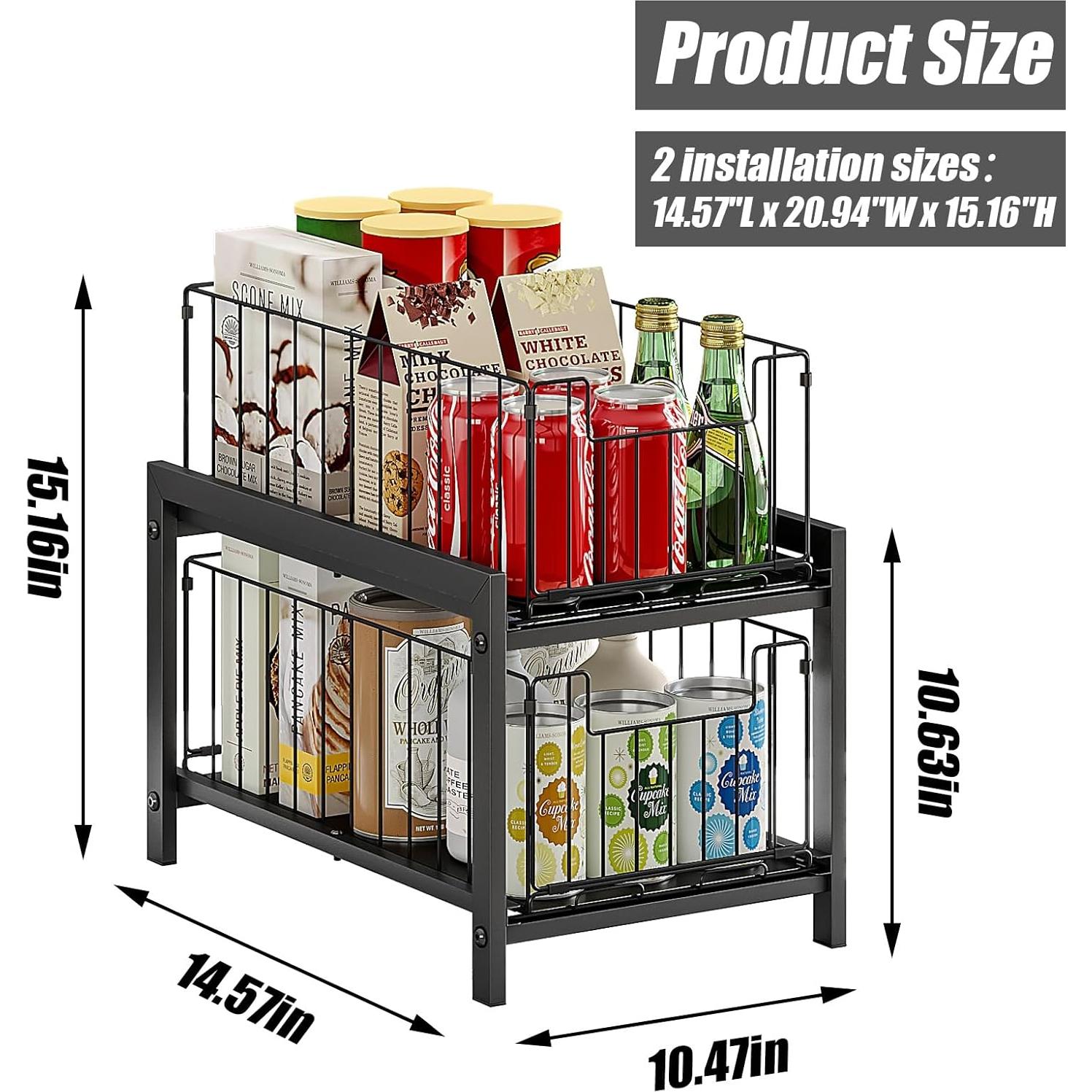 Organizador Bajo Fregadero INGIORDAR 2 Niveles Negro 37.8x30x8cm