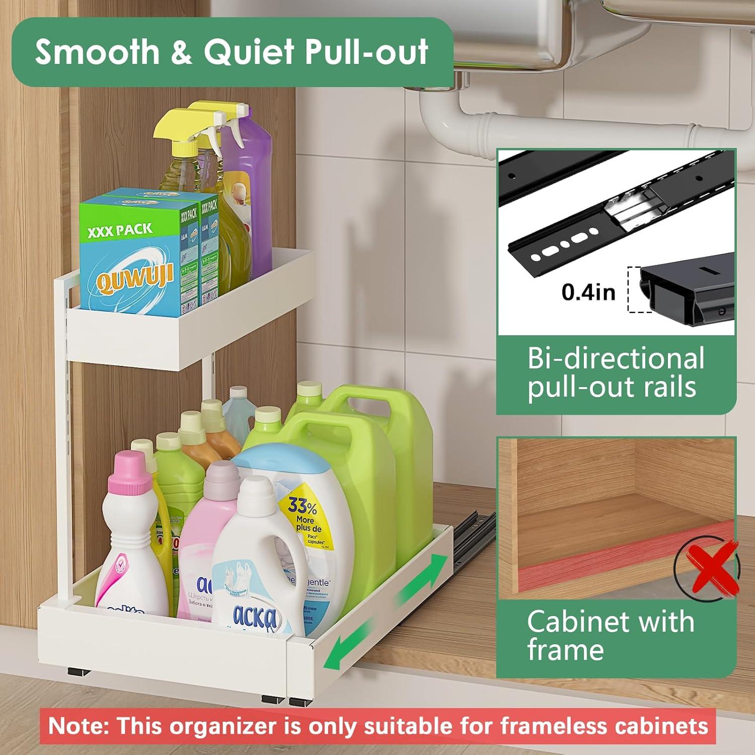 Organizador Bajo Fregadero REALINN 2 Niveles Ajustable Blanco