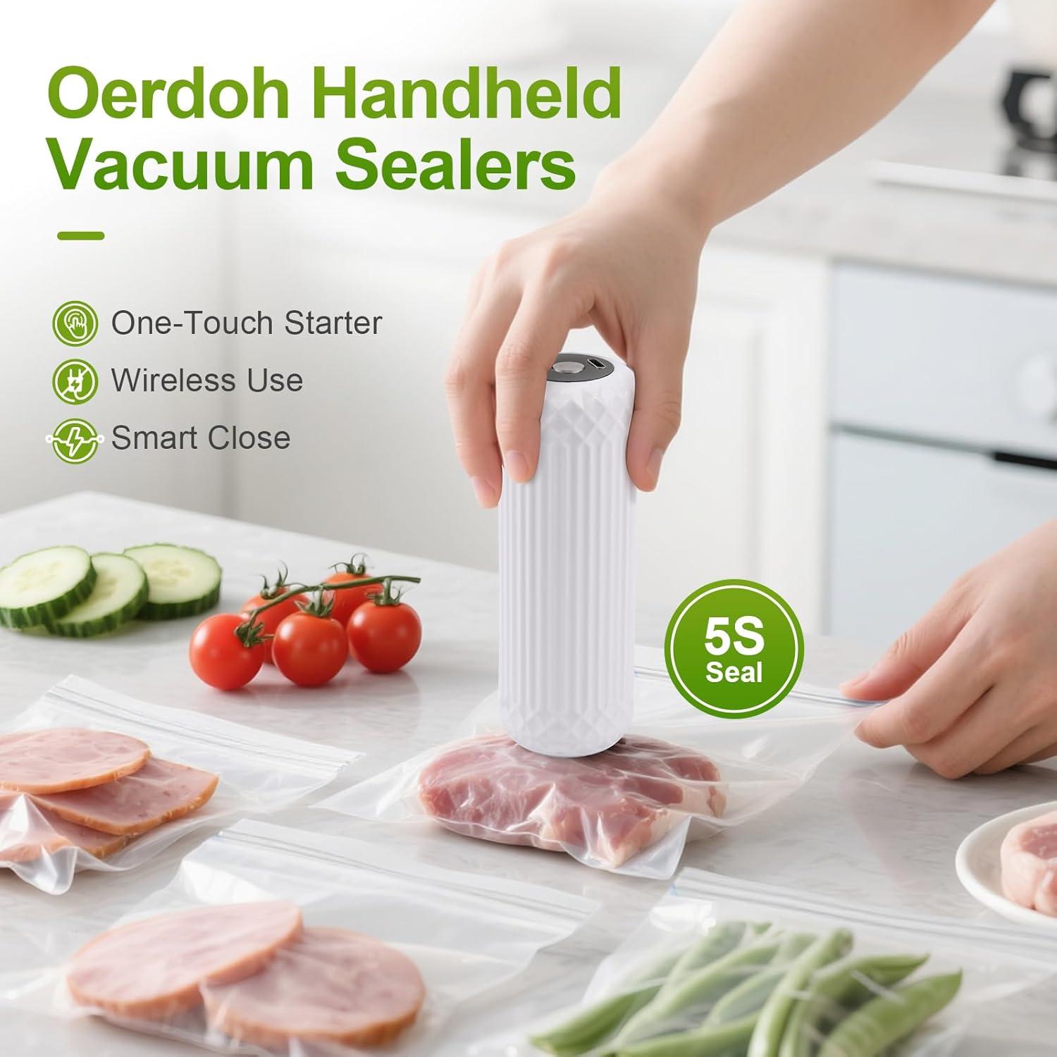 Sellador al vacío Oerdoh Mini portátil con 20 bolsas reutilizables