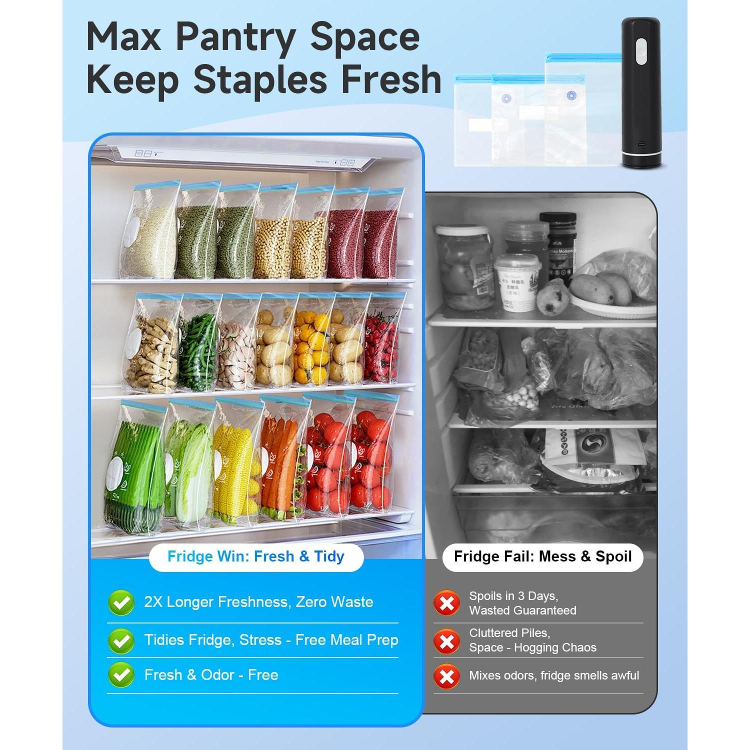 Sellador de Vacío Manual Aquatrend con 30 Bolsas Reutilizables