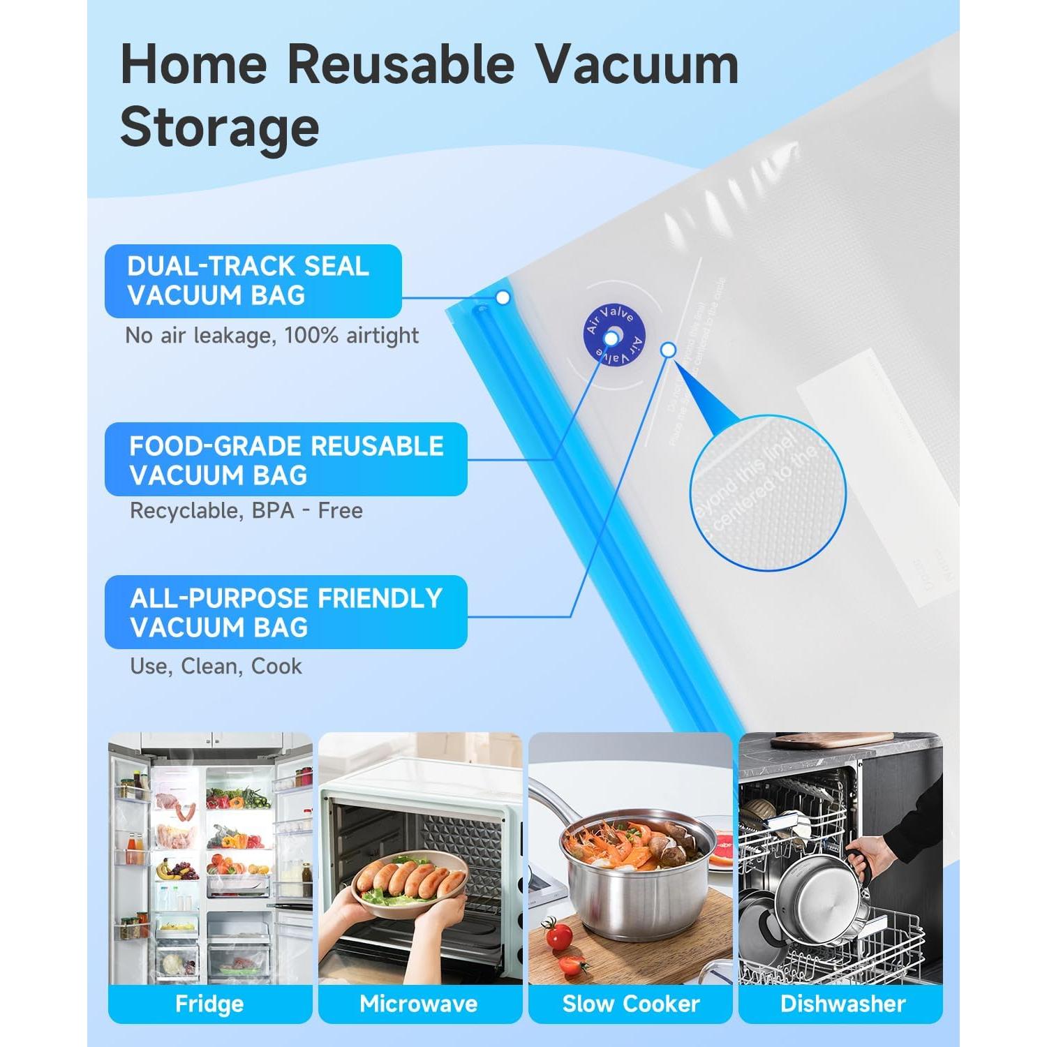 Sellador de Vacío Manual Aquatrend con 30 Bolsas Reutilizables