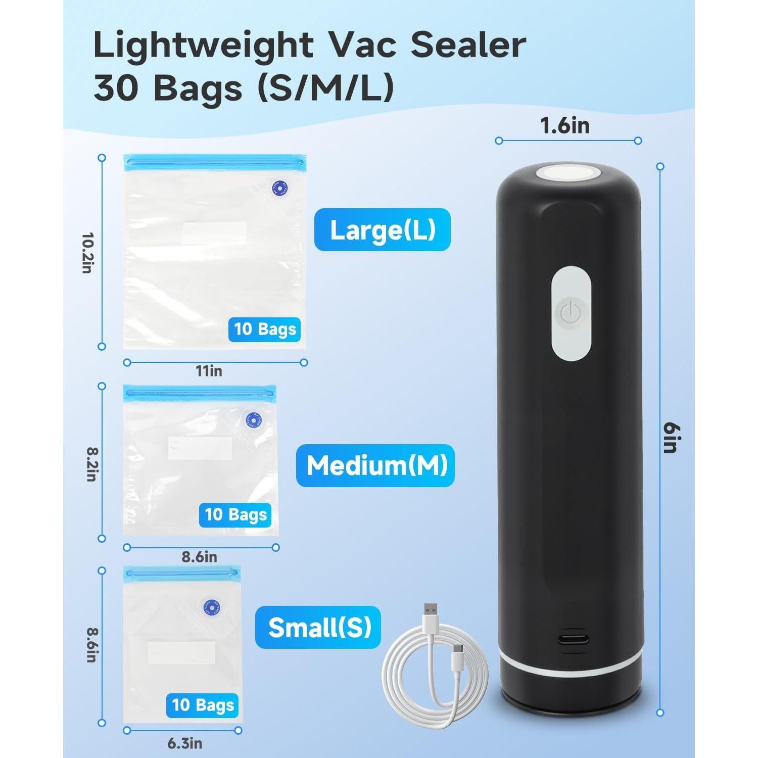 Sellador de Vacío Manual Aquatrend con 30 Bolsas Reutilizables