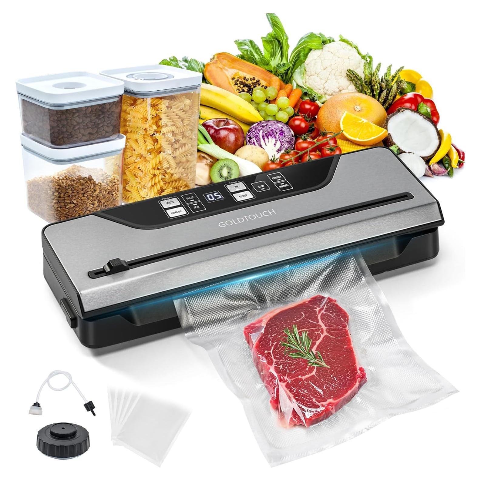 Sellador al vacío Goldtouch 8 en 1 con pantalla digital