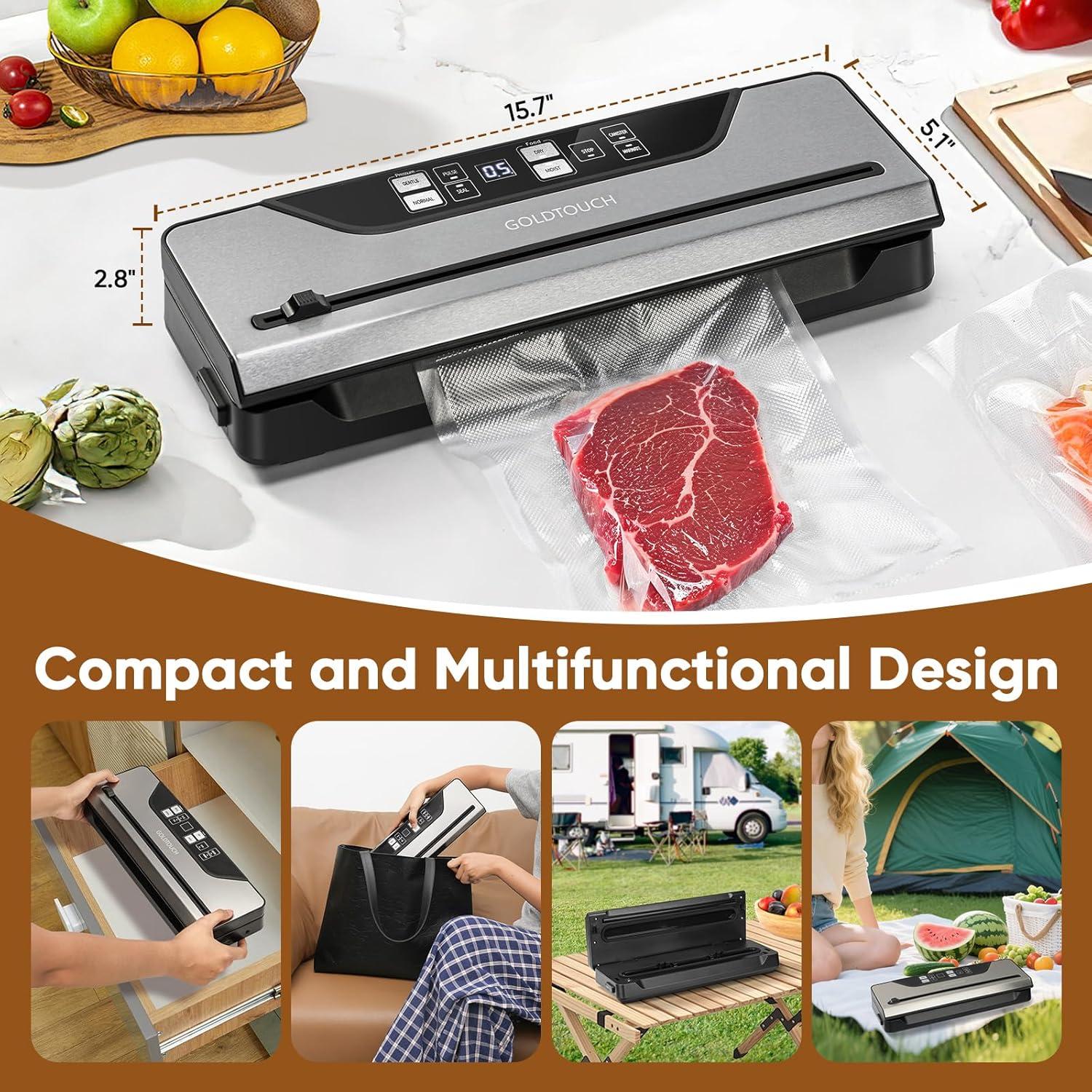 Sellador al vacío Goldtouch 8 en 1 con pantalla digital