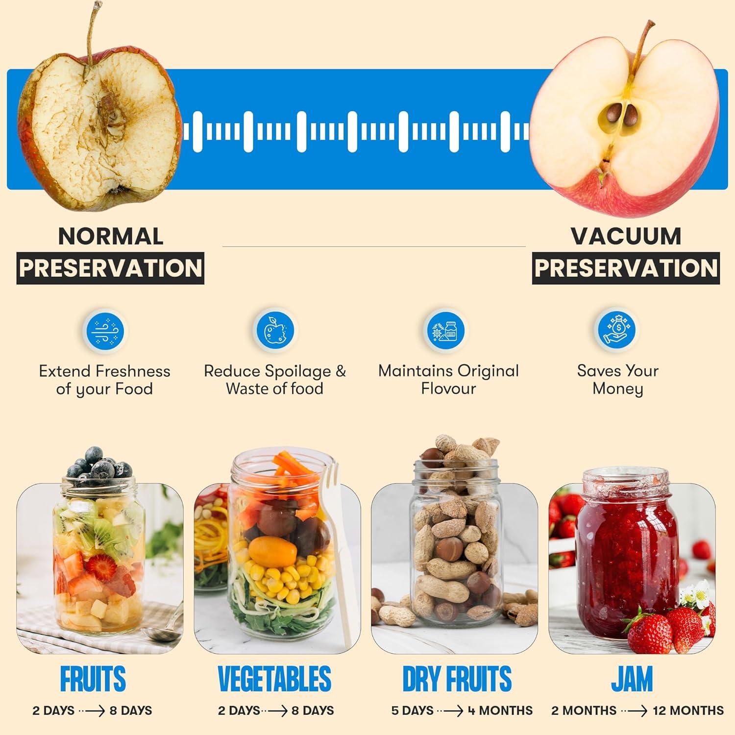 Sellador al Vacío Eléctrico Viona 3 en 1 para Tarros y Bolsas