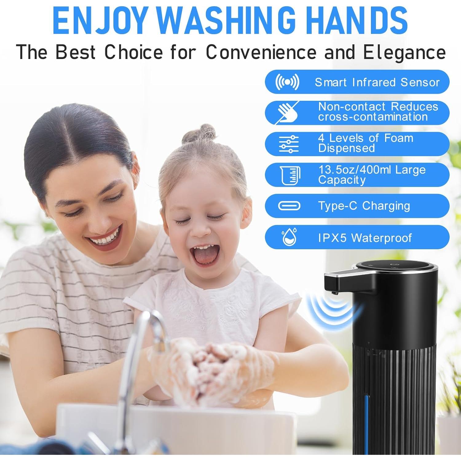 Dispensador de Jabón Automático UAYBABU 400ml Sensor Infrarrojo