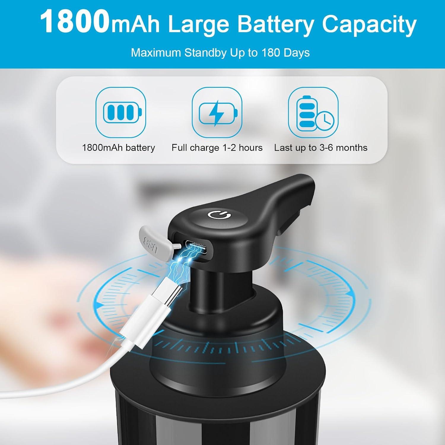 Dispensador Automático de Jabón Espumoso RRSilvia 325ml Negro