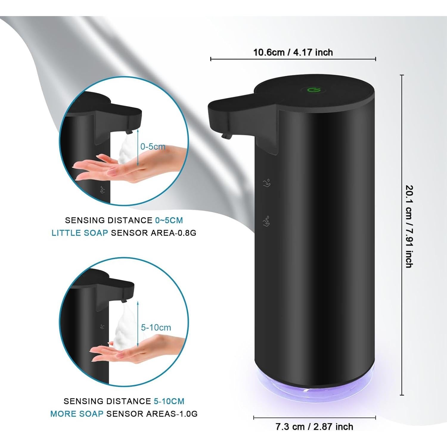 Dispensador Automático de Jabón Espumoso Mamiddle Negro IPX5