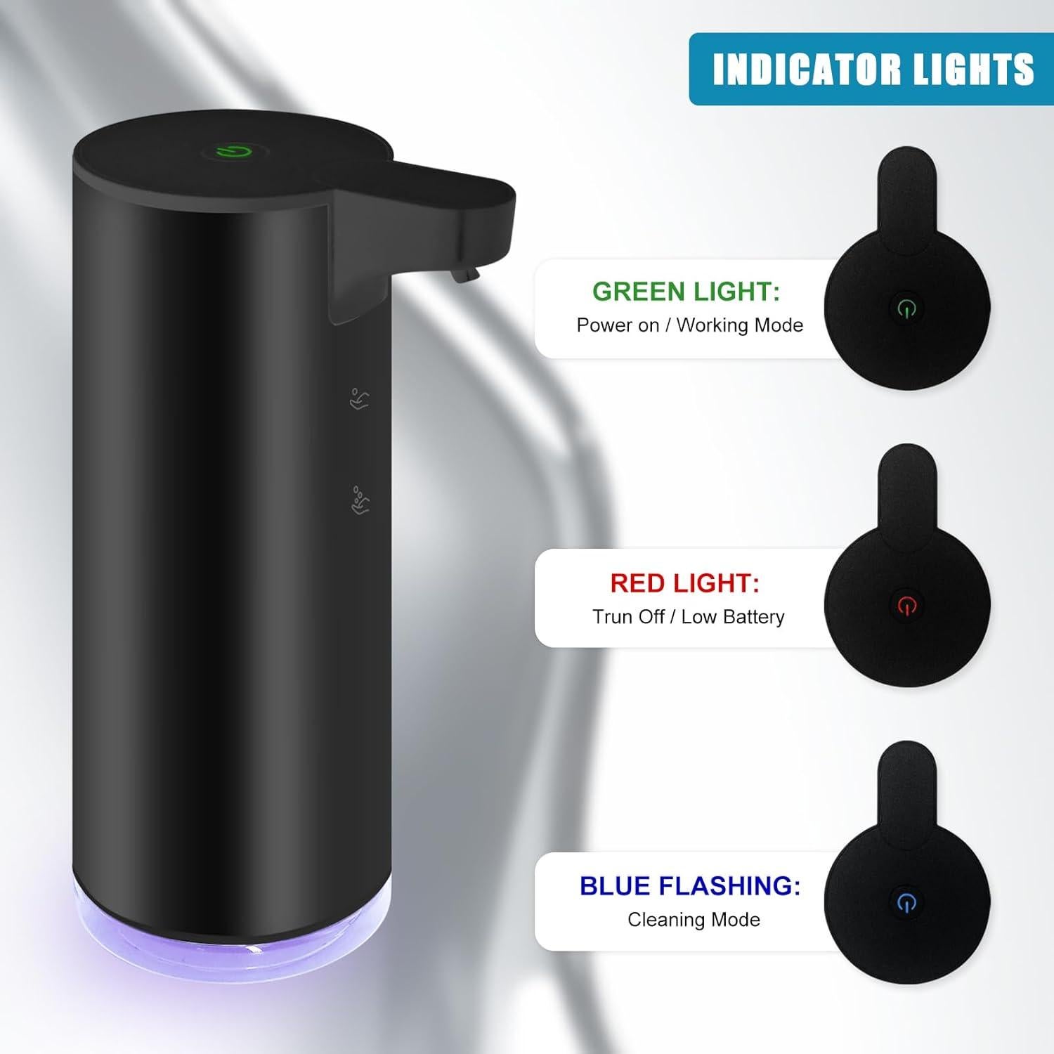 Dispensador Automático de Jabón Espumoso Mamiddle Negro IPX5