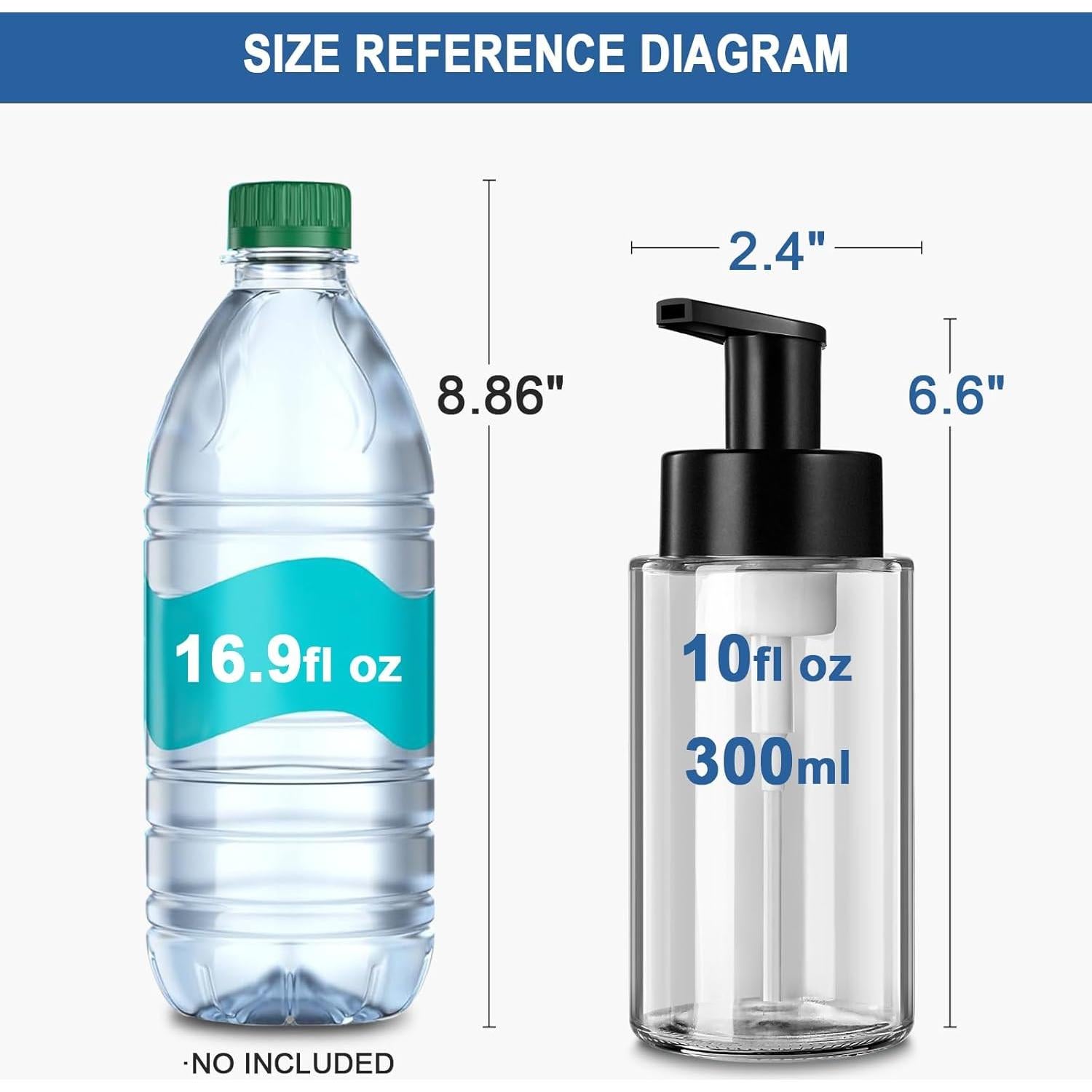 Dispensador de Jabón Espumoso RYTOXILO 300ml 2 Paquete Vidrio