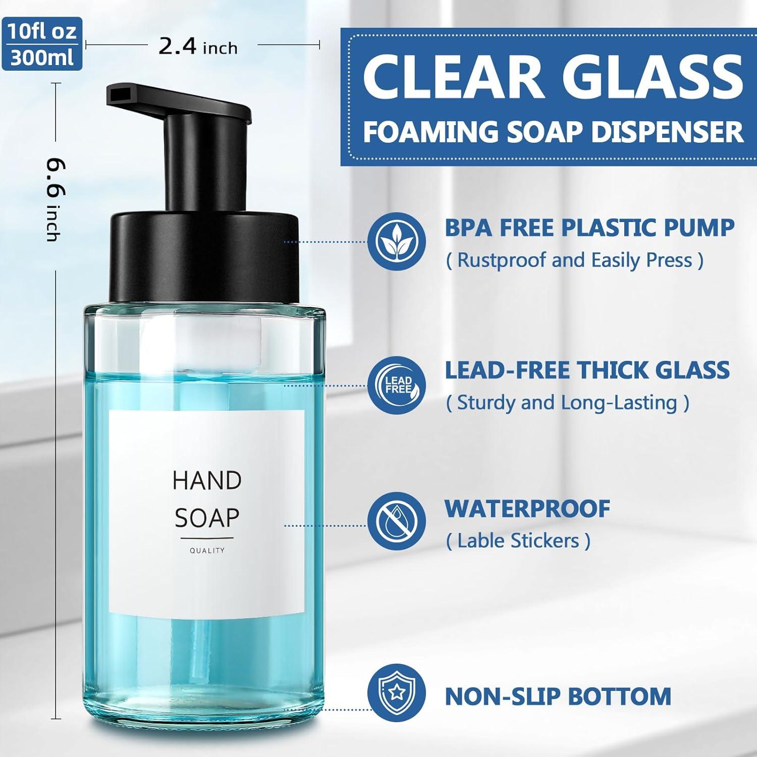 Dispensador de Jabón Espumoso RYTOXILO 300ml 2 Paquete Vidrio