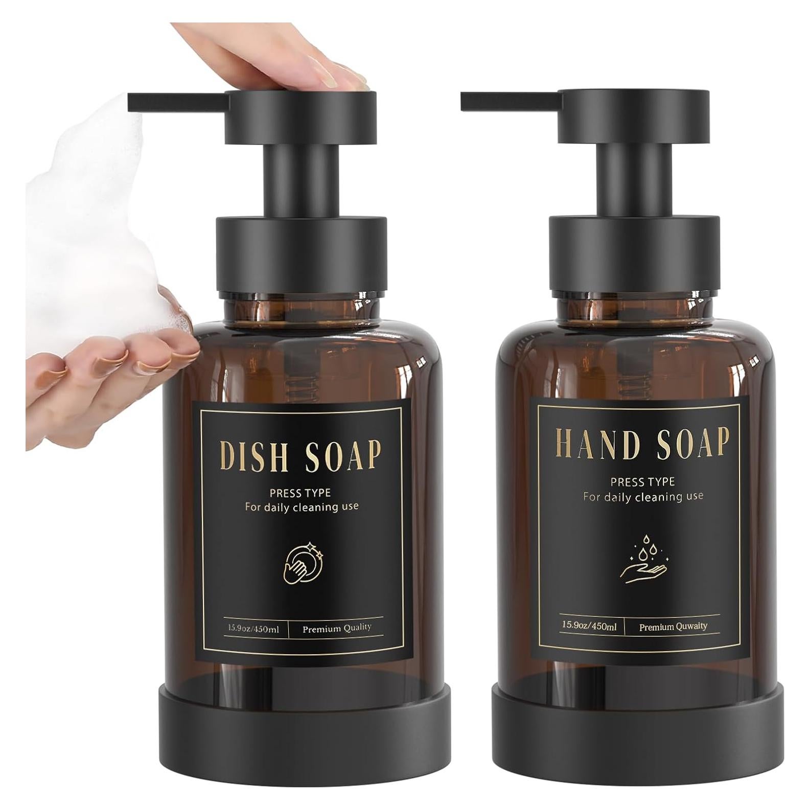 Dispensador de Jabón Espumoso Luxspire Ámbar 444 ml - 2 Paquetes