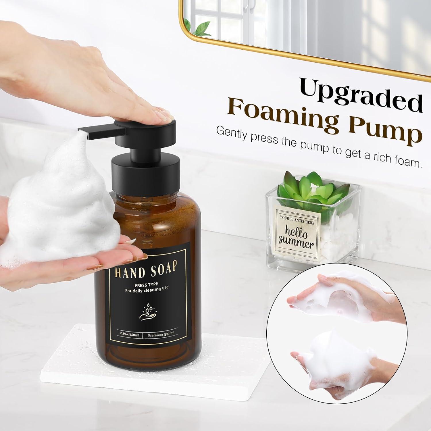 Dispensador de Jabón Espumoso Luxspire Ámbar 444 ml - 2 Paquetes