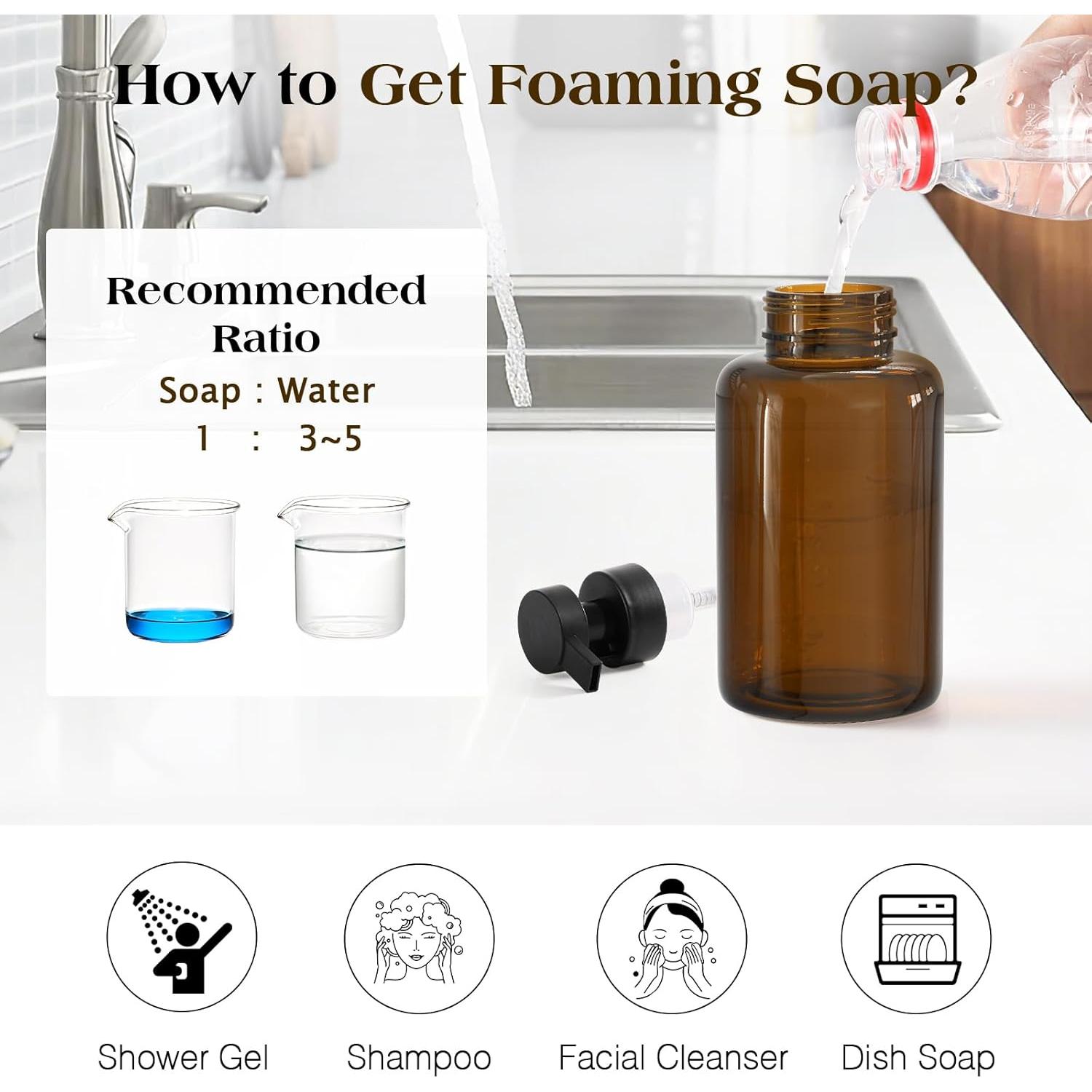 Dispensador de Jabón Espumoso Luxspire Ámbar 444 ml - 2 Paquetes