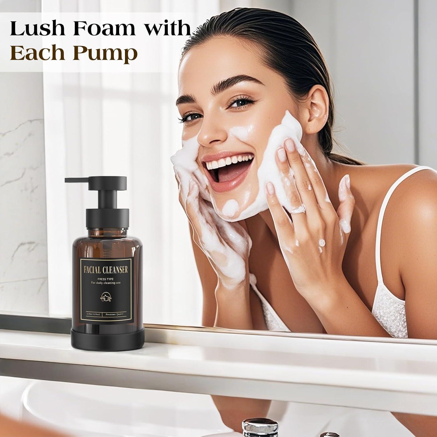 Dispensador de Jabón Espumoso Luxspire Ámbar 444 ml - 2 Paquetes