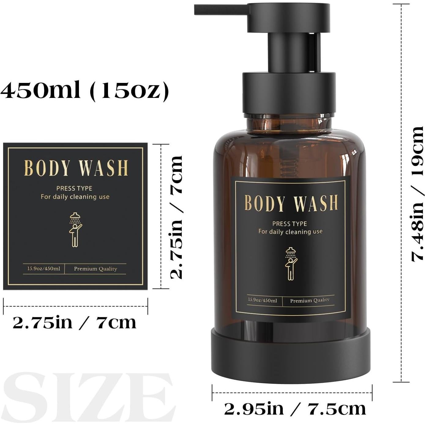 Dispensador de Jabón Espumoso Luxspire Ámbar 444 ml - 2 Paquetes