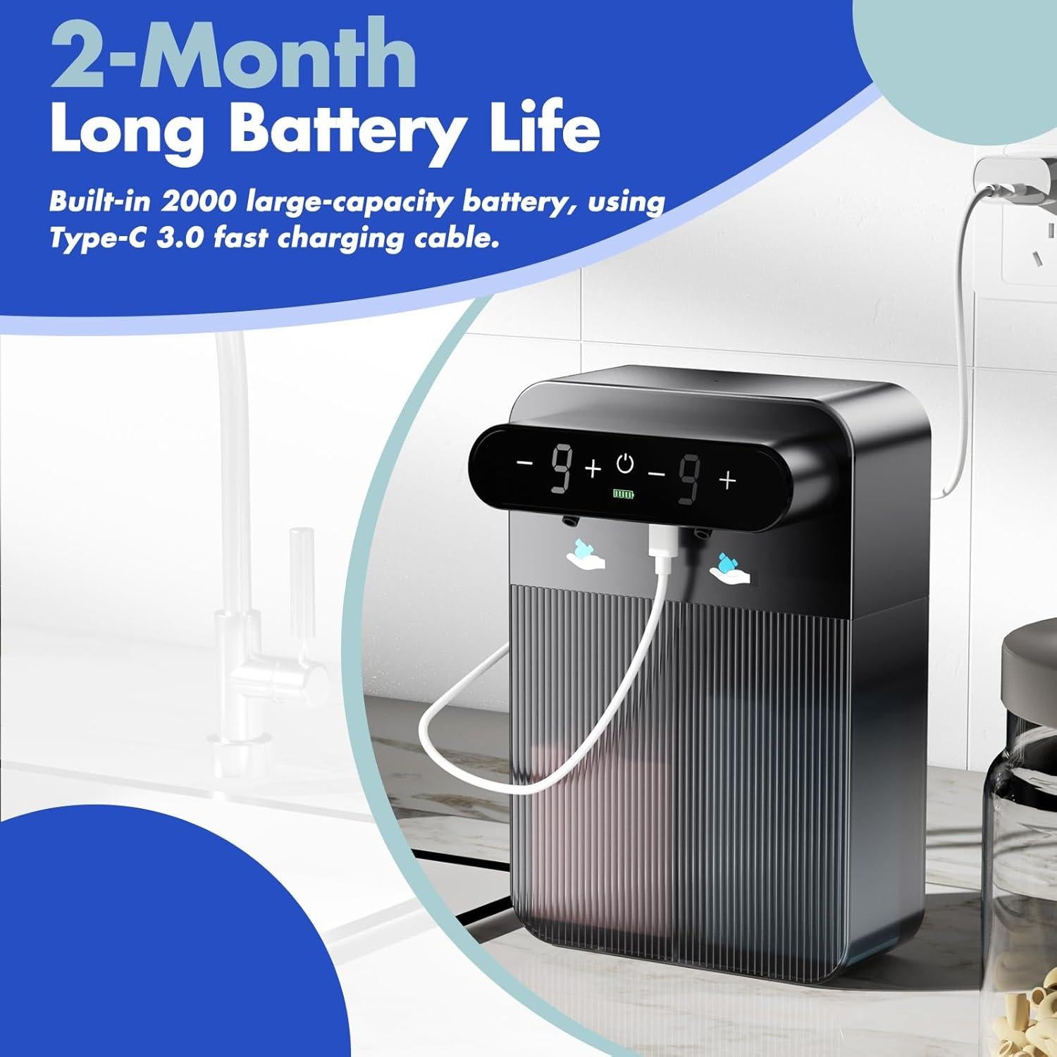 Dispensador de Jabón Automático YIKHOM 400 ml Montado en Pared