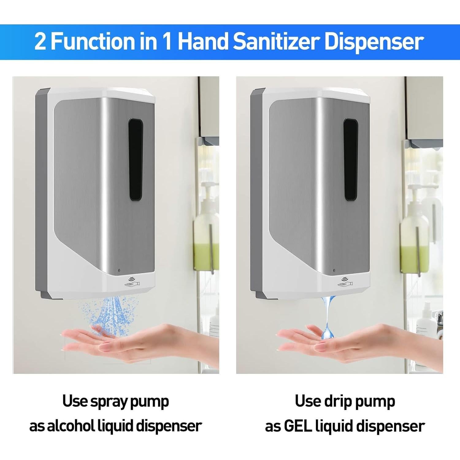 Dispensador Automático de Desinfectante Jewaytec 1000ml Acero Inoxidable