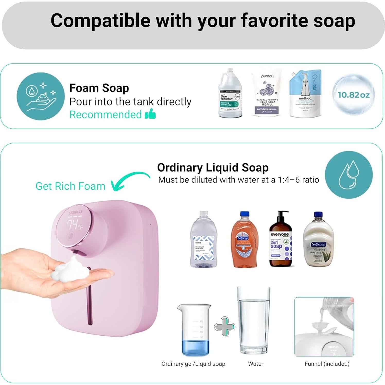 Dispensador Automático de Jabón Espumoso SEMPLIS Blanco