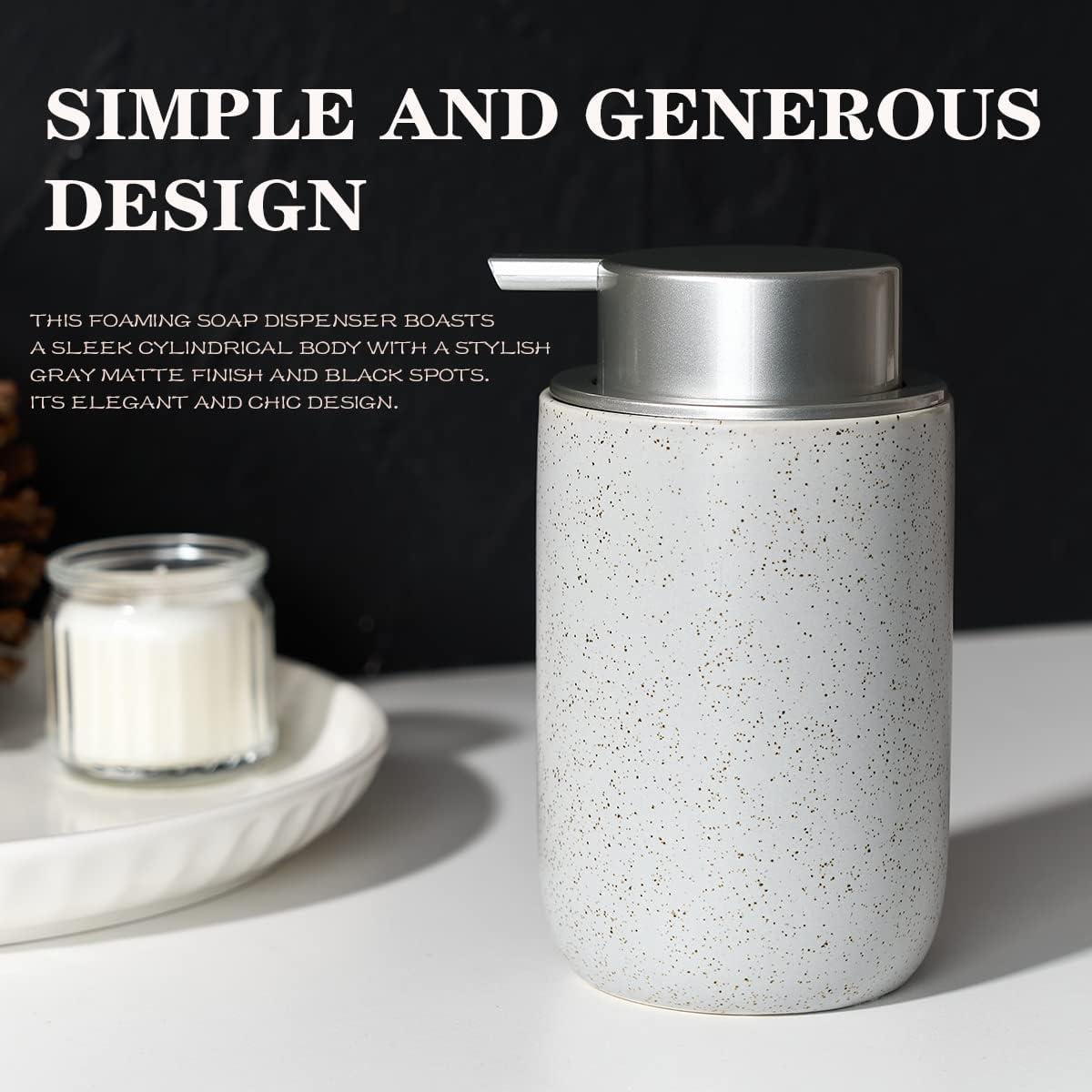 Dispensador de Jabón Espumoso GIRLUFO Gris Cerámica 340ml